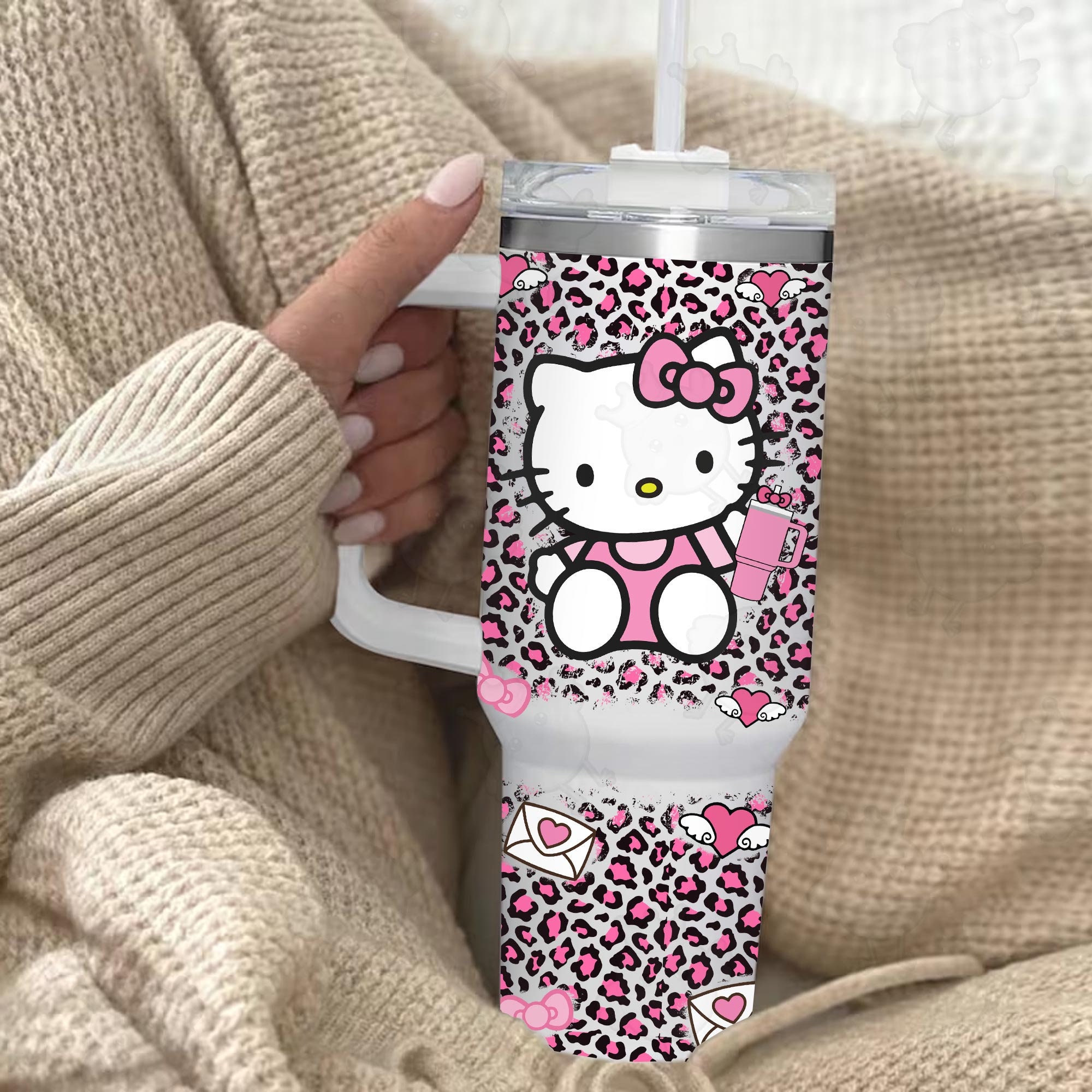 Valentine Hello Kitty Sanrio Cartoon Custom Stanley Cup 40 oz 30 oz Tumbler With HandleTVC2301889 - Image 2