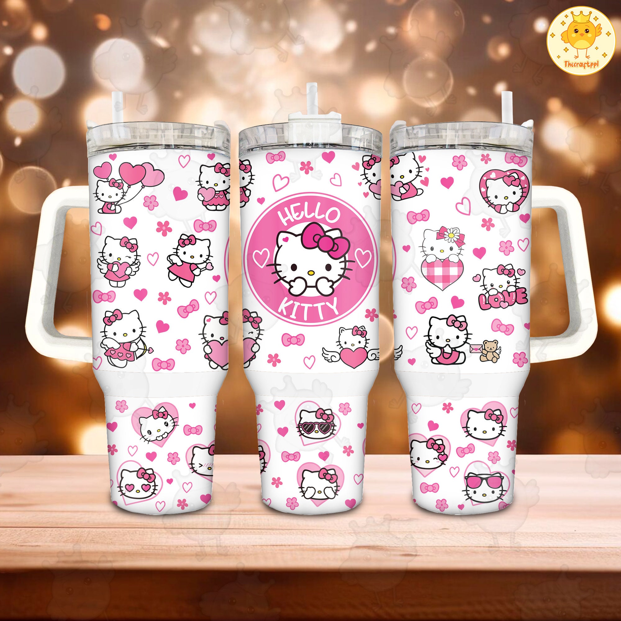 Valentine Hello Kitty Sanrio Cartoon Custom Stanley Cup 40 oz 30 oz Tumbler With HandleTVC2301889