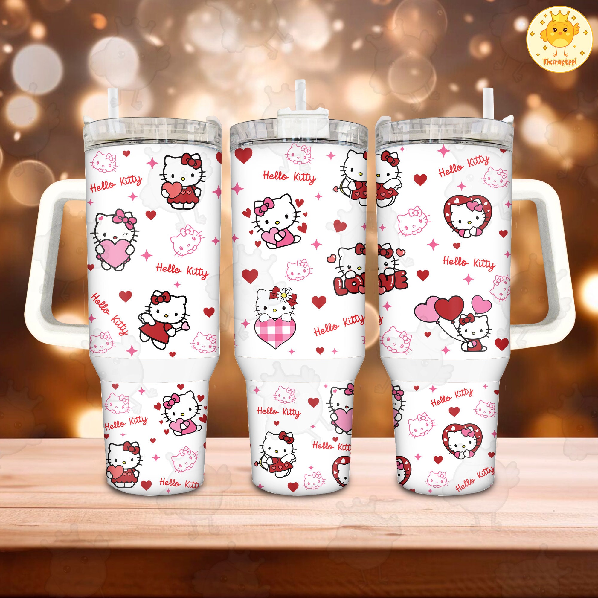 Valentine Hello Kitty Sanrio Cartoon Custom Stanley Cup 40 oz 30 oz Tumbler With HandleTVC2301890