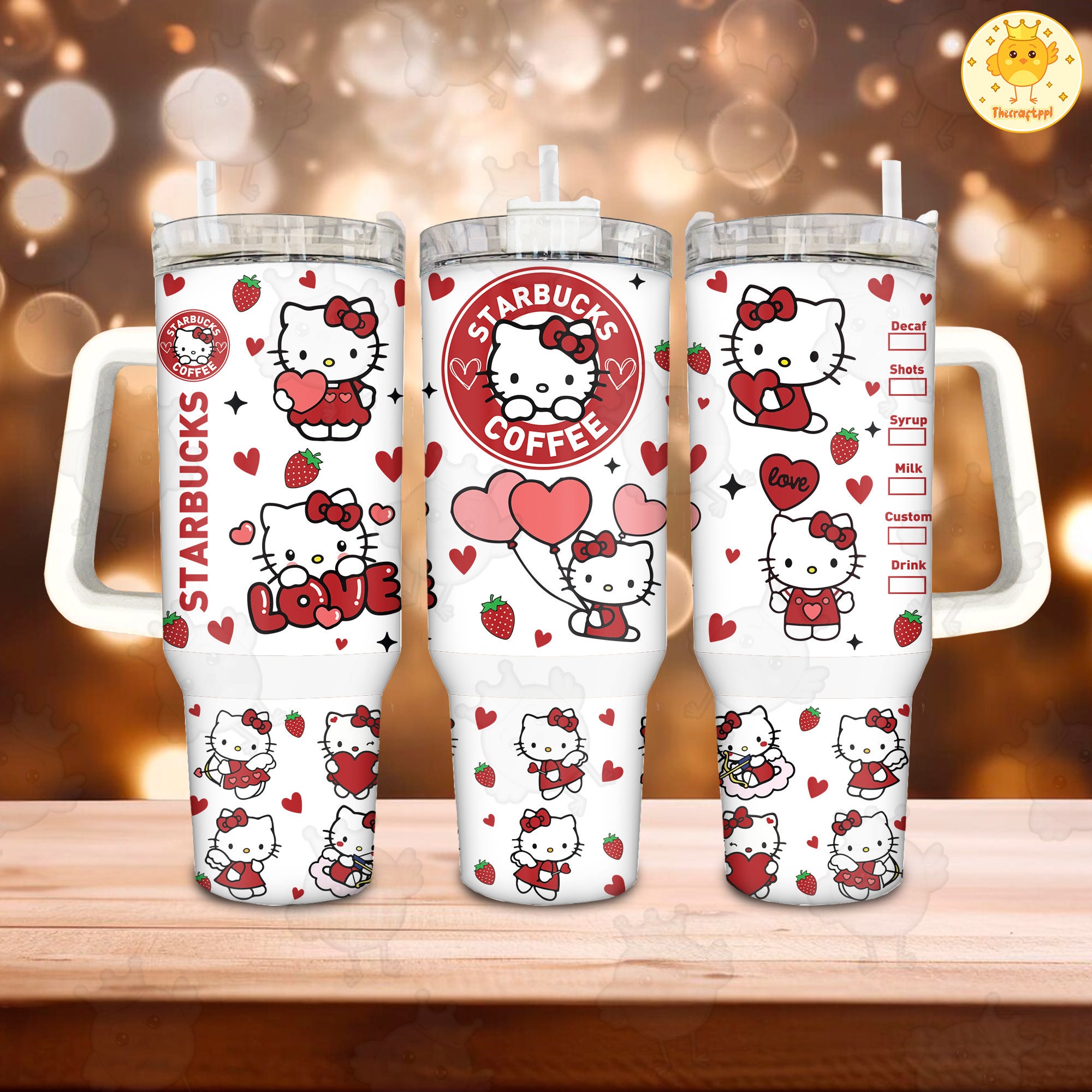 Valentine Hello Kitty Sanrio Cartoon Custom Stanley Cup 40 oz 30 oz Tumbler With HandleTVC2301891