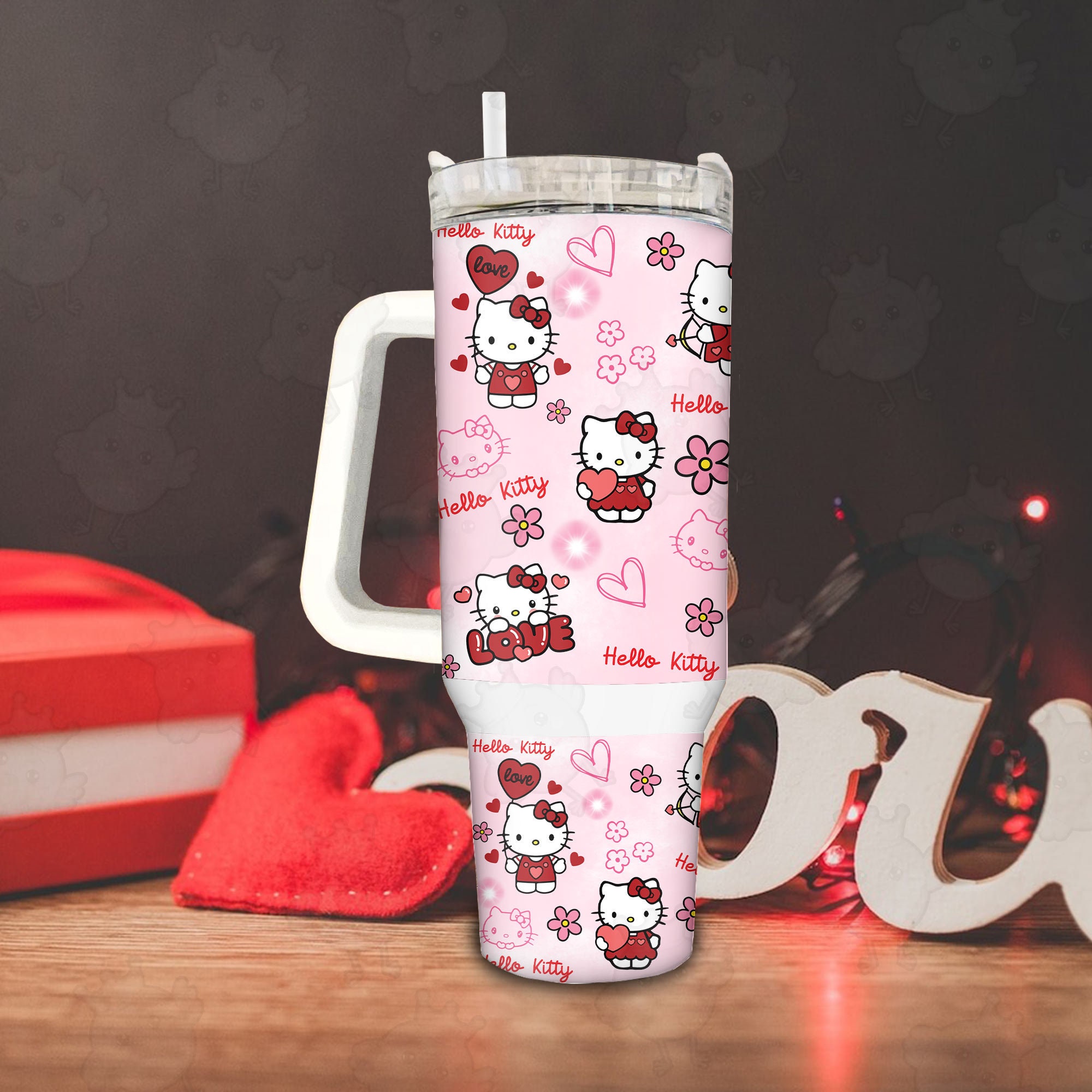 Valentine Hello Kitty Sanrio Cartoon Custom Stanley Cup 40 oz 30 oz Tumbler With HandleTVC2301891 - Image 2