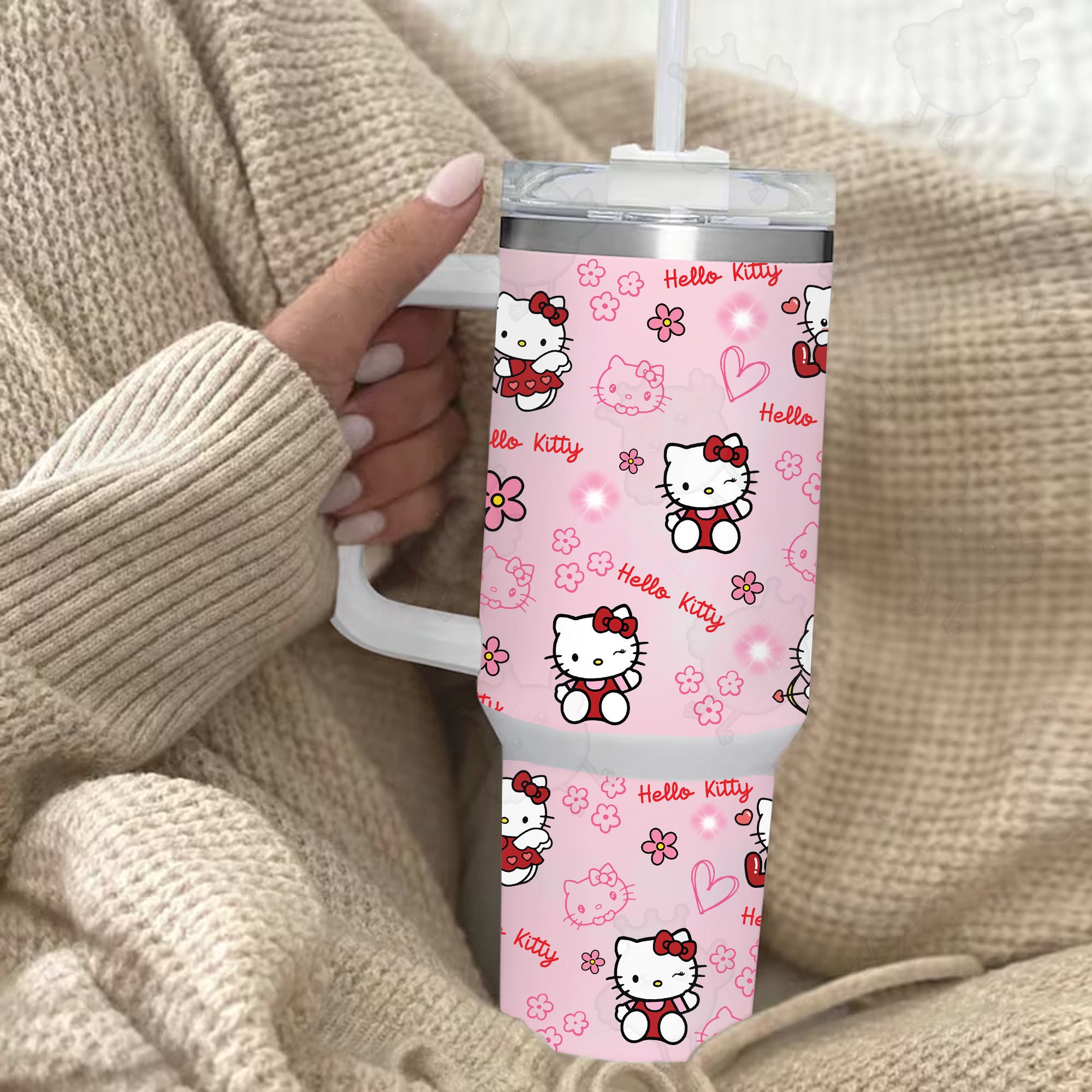 Valentine Hello Kitty Sanrio Cartoon Custom Stanley Cup 40 oz 30 oz Tumbler With HandleTVC2301891 - Image 4