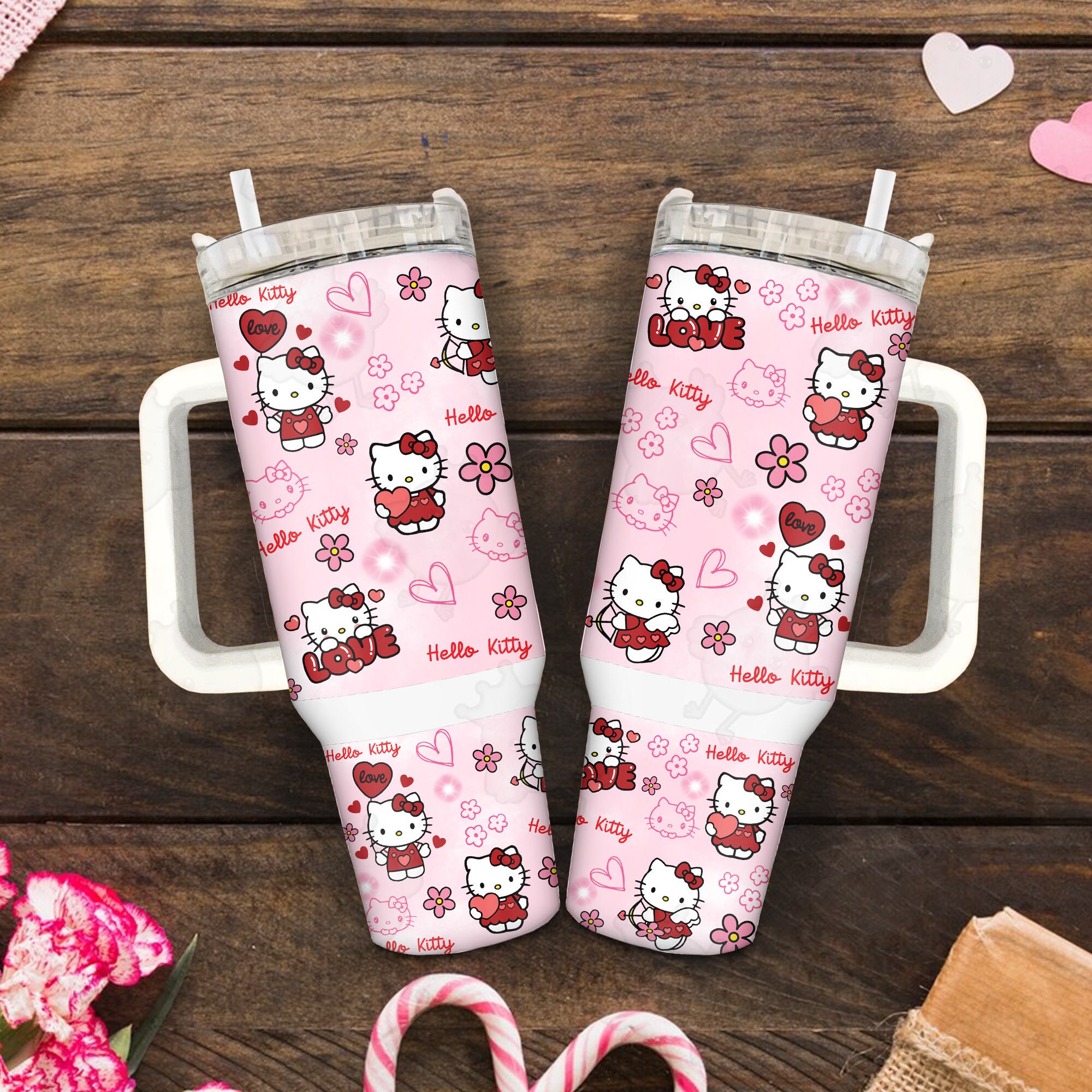 Valentine Hello Kitty Sanrio Cartoon Custom Stanley Cup 40 oz 30 oz Tumbler With HandleTVC2301891 - Image 3
