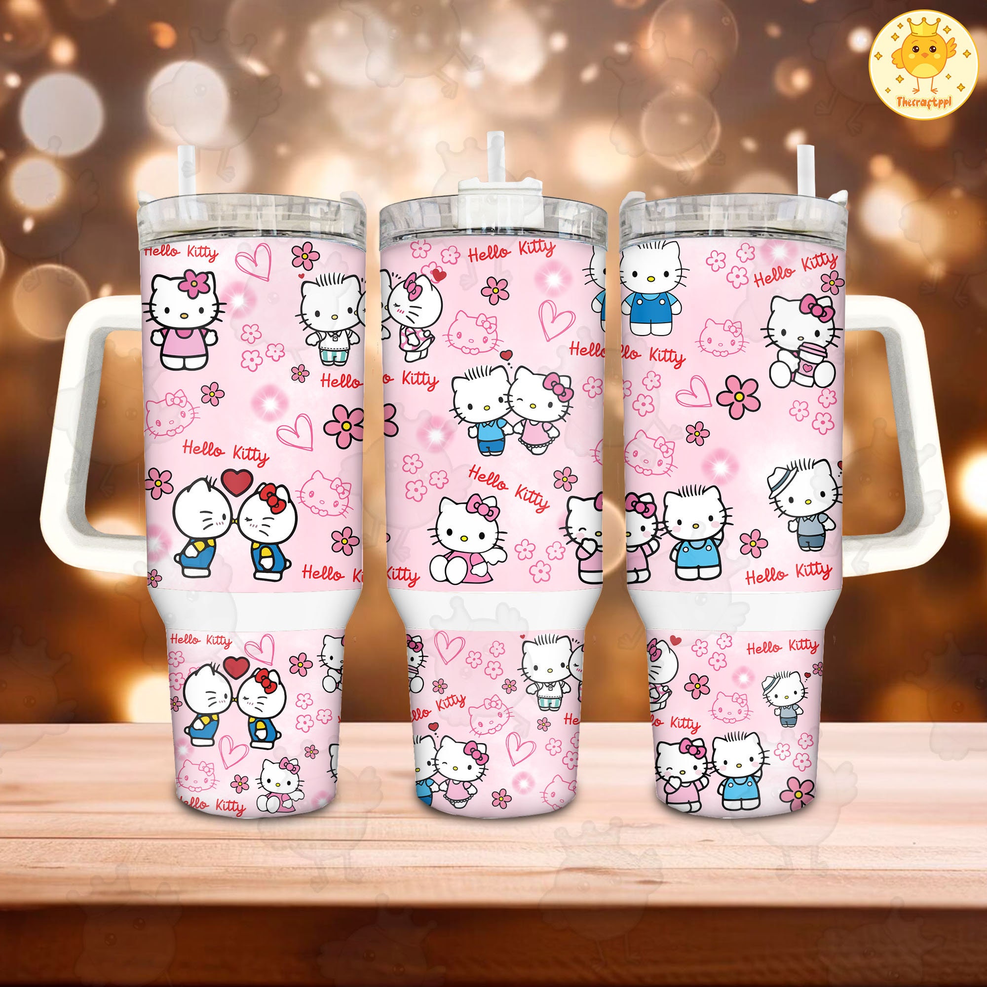 Valentine Hello Kitty Sanrio Cartoon Custom Stanley Cup 40 oz 30 oz Tumbler With HandleTVC2301891