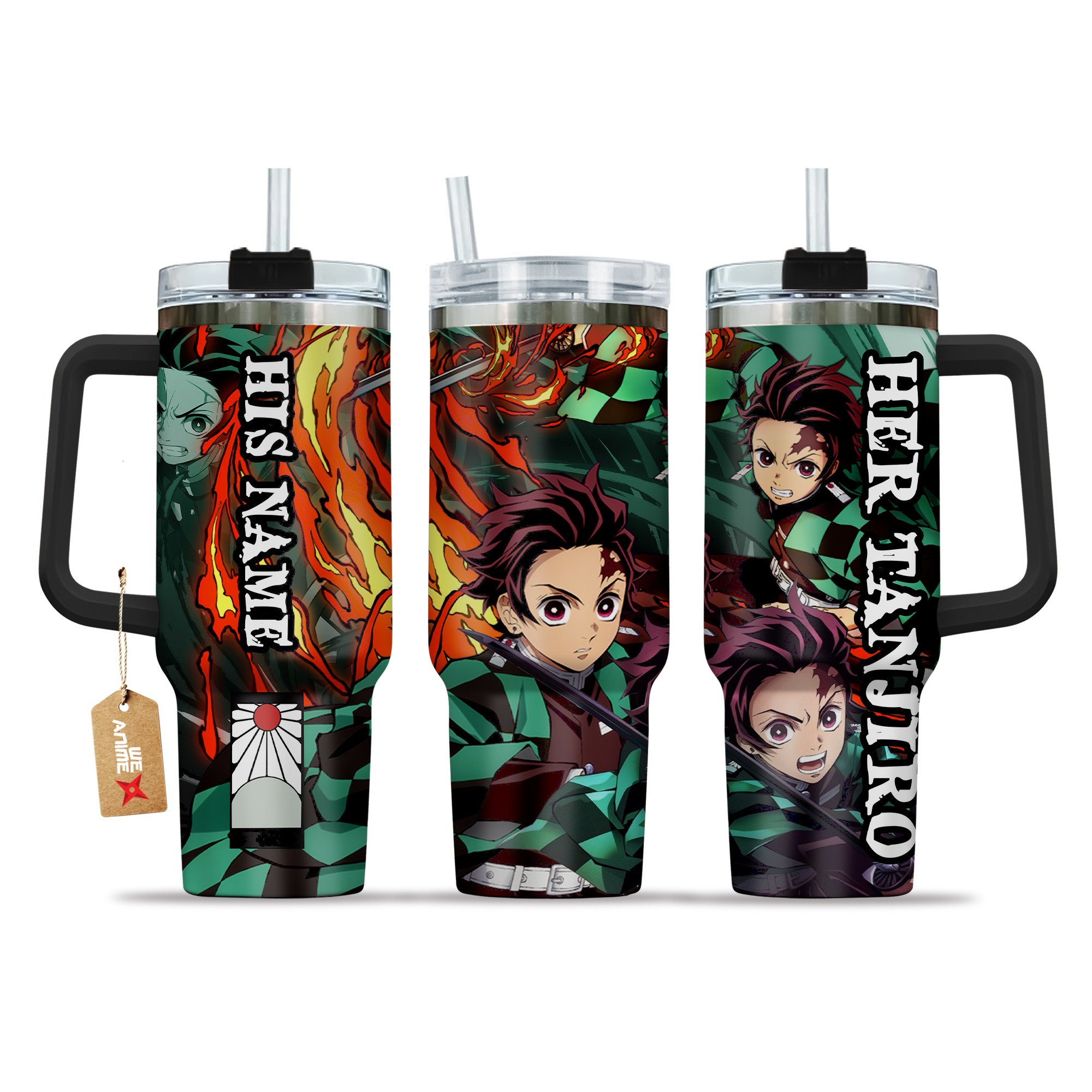 Valentine Her Tanjiro Kimetsu no Yaiba Anime Custom Stanley Cup 40 oz 30 oz Tumbler With HandleTVC2301208