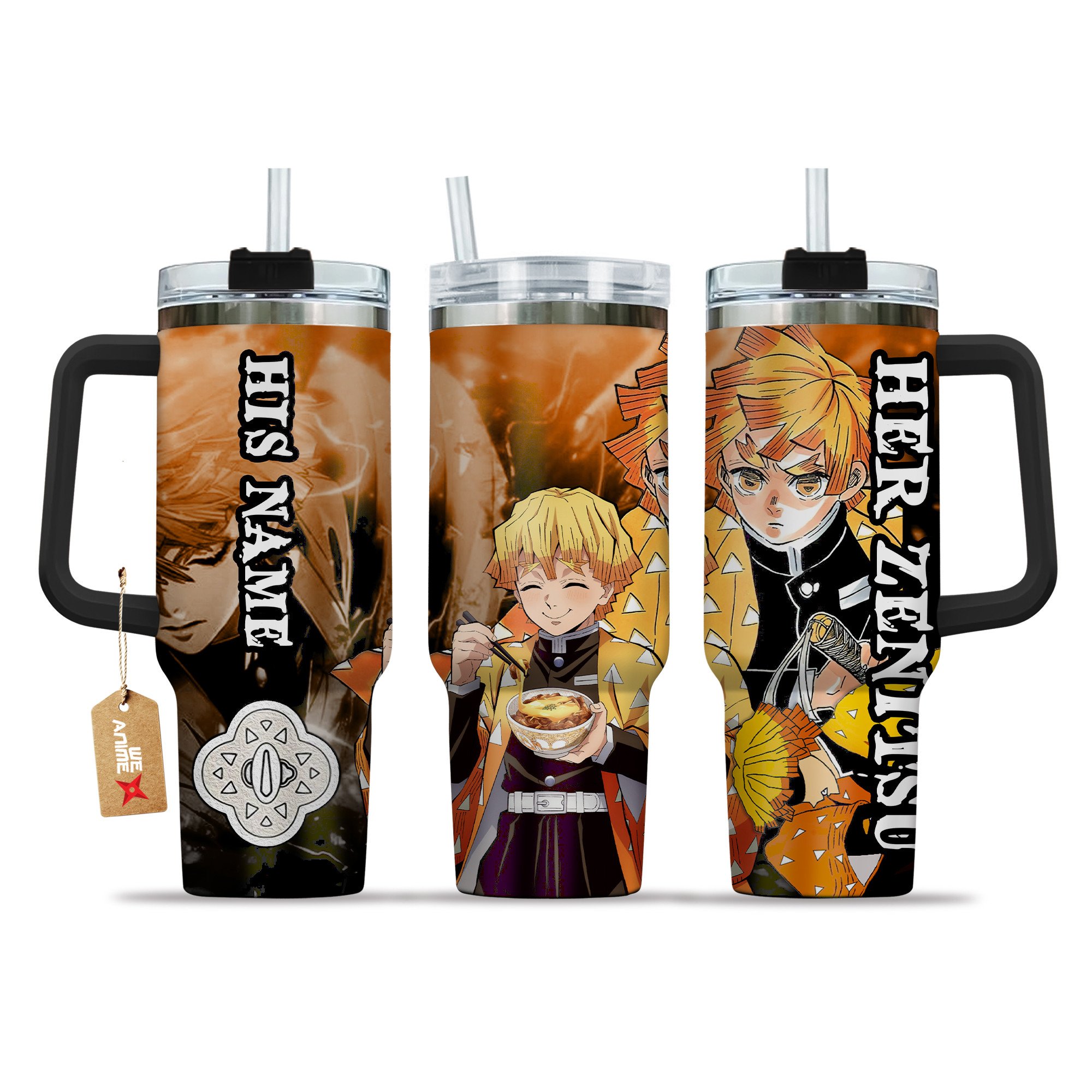 Valentine Her Zenitsu Kimetsu no Yaiba Anime Custom Stanley Cup 40 oz 30 oz Tumbler With HandleTVC2301209
