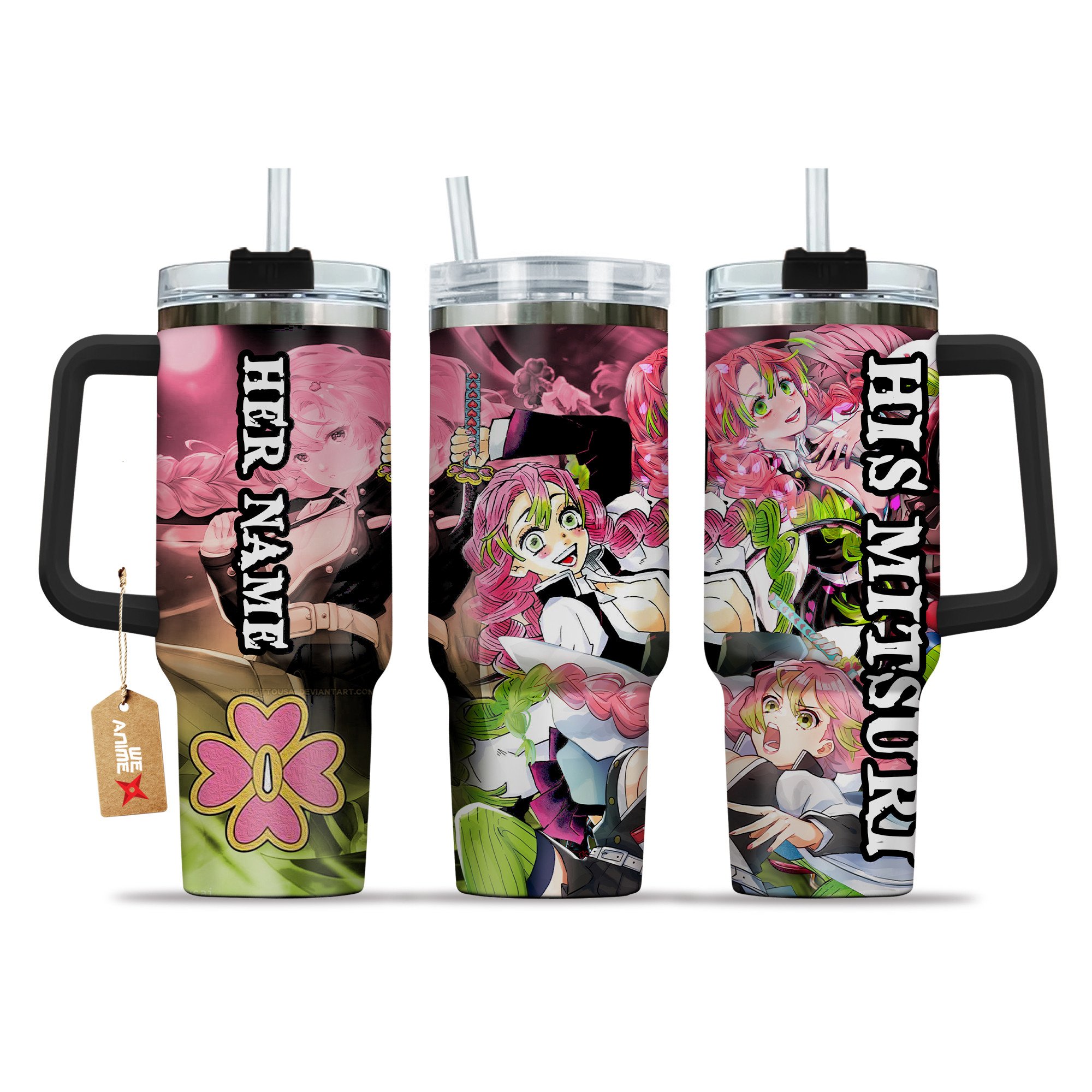 Valentine His Mitsuri Kanroji Kimetsu no Yaiba Anime Custom Stanley Cup 40 oz 30 oz Tumbler With HandleTVC2301209