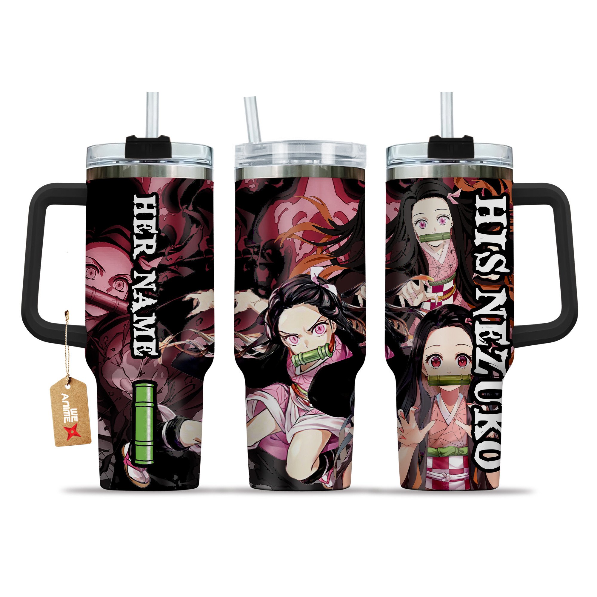Valentine His Nezuko Kimetsu no Yaiba Anime Custom Stanley Cup 40 oz 30 oz Tumbler With HandleTVC2301210