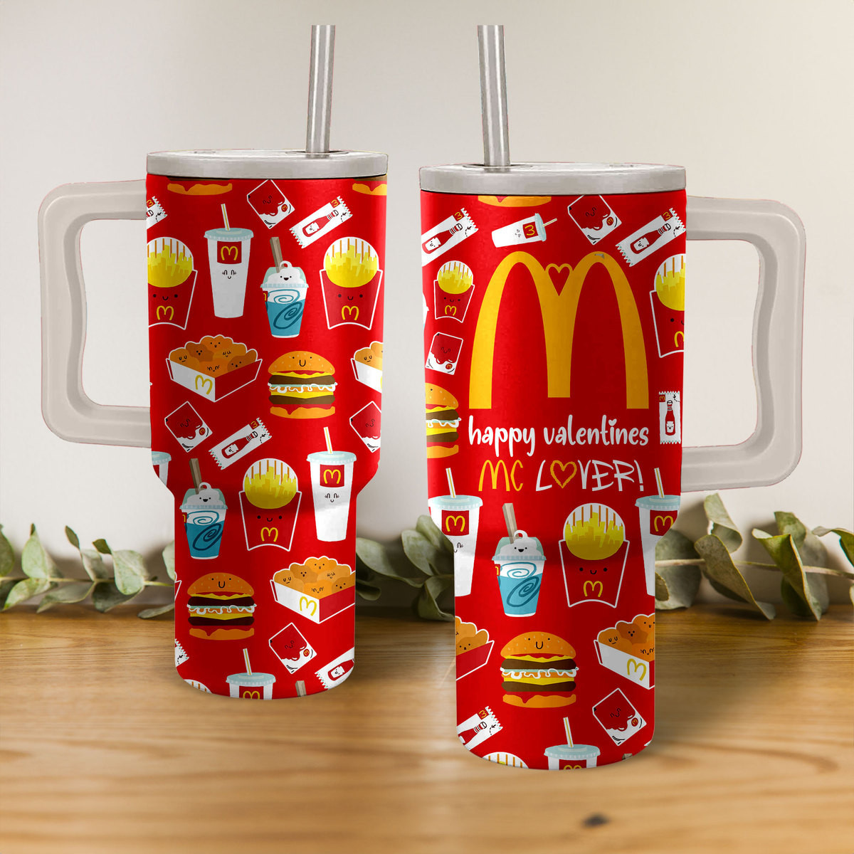 Valentine McDonaldâ€™s Custom Stanley Cup 40 oz 30 oz Tumbler With HandleTVC2301154