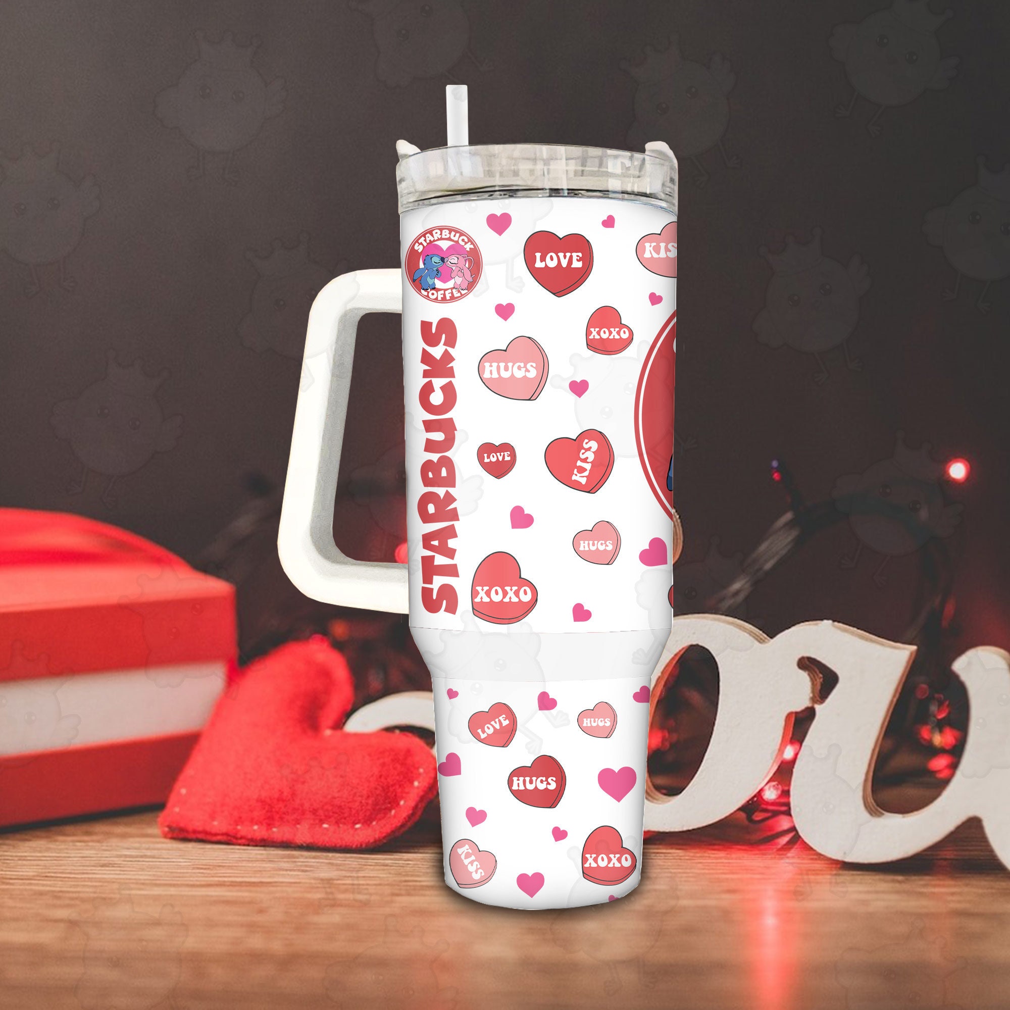 Valentine Stitch Disney Cartoon Custom Stanley Cup 40 oz 30 oz Tumbler With HandleTVC2301891 - Image 4
