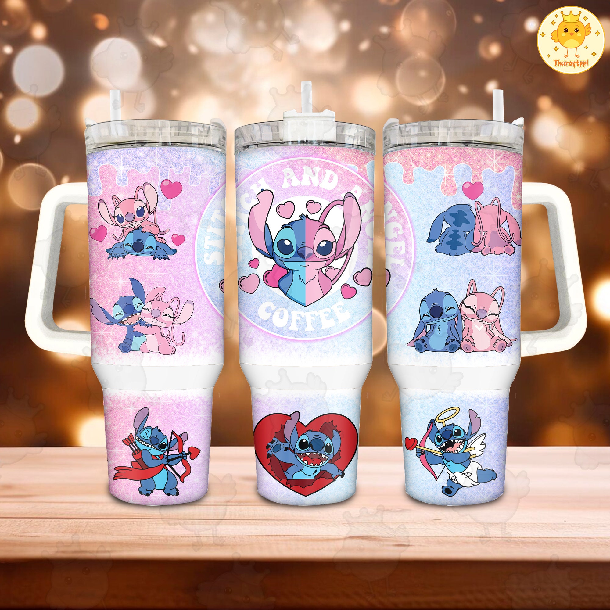 Valentine Stitch Disney Cartoon Custom Stanley Cup 40 oz 30 oz Tumbler With HandleTVC2301891