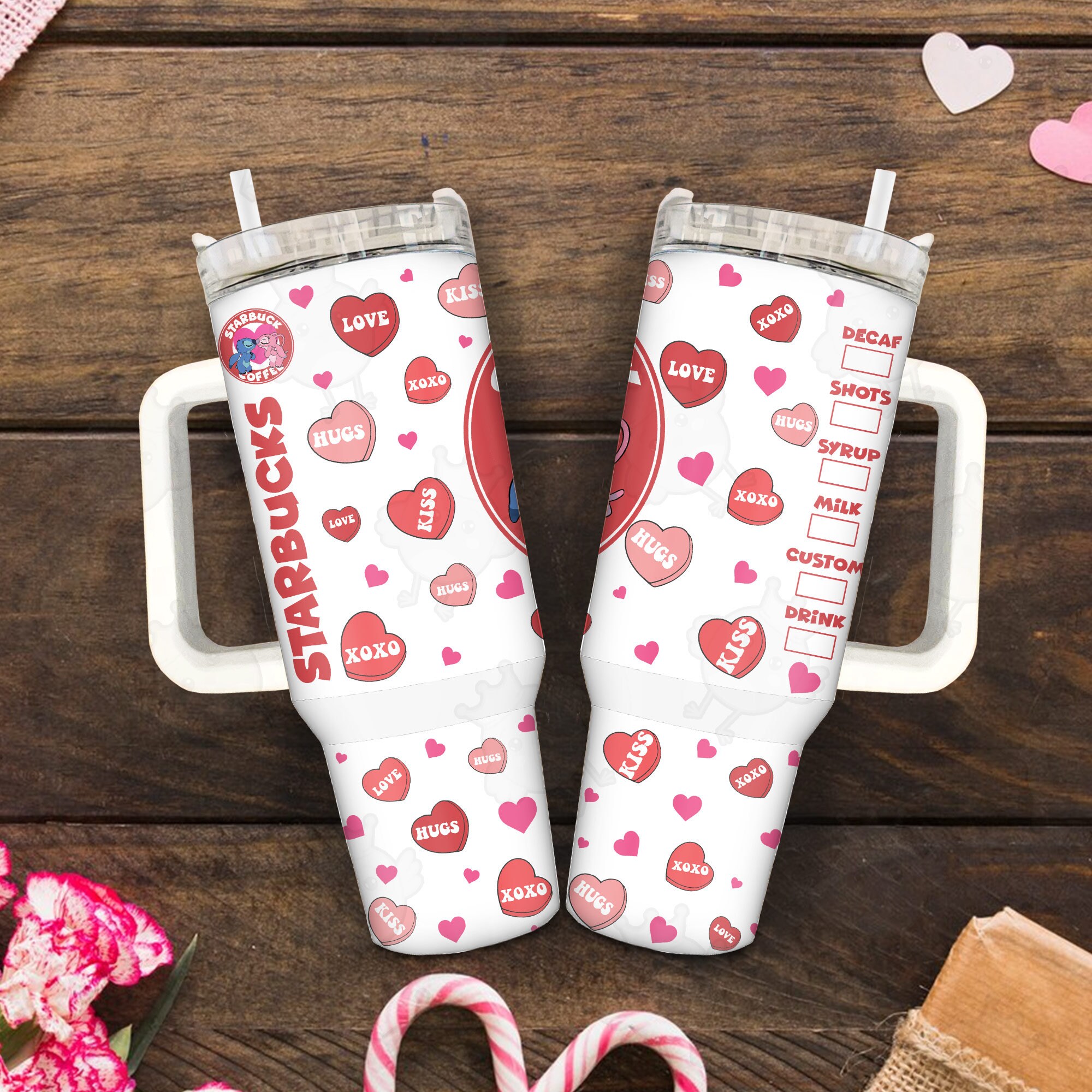 Valentine Stitch Disney Cartoon Custom Stanley Cup 40 oz 30 oz Tumbler With HandleTVC2301891 - Image 3