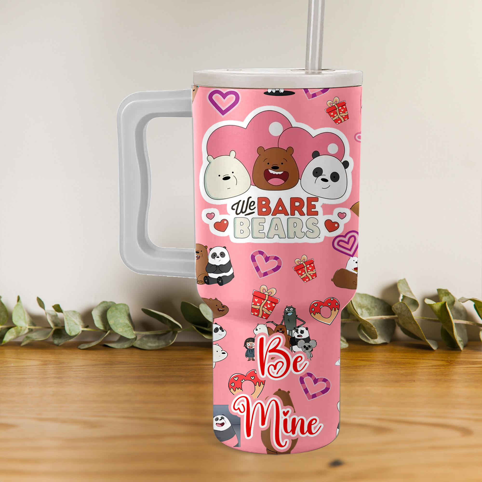 Valentine We Bare Bears Cartoon Custom Stanley Cup 40 oz 30 oz Tumbler With HandleTVC2301152 - Image 3