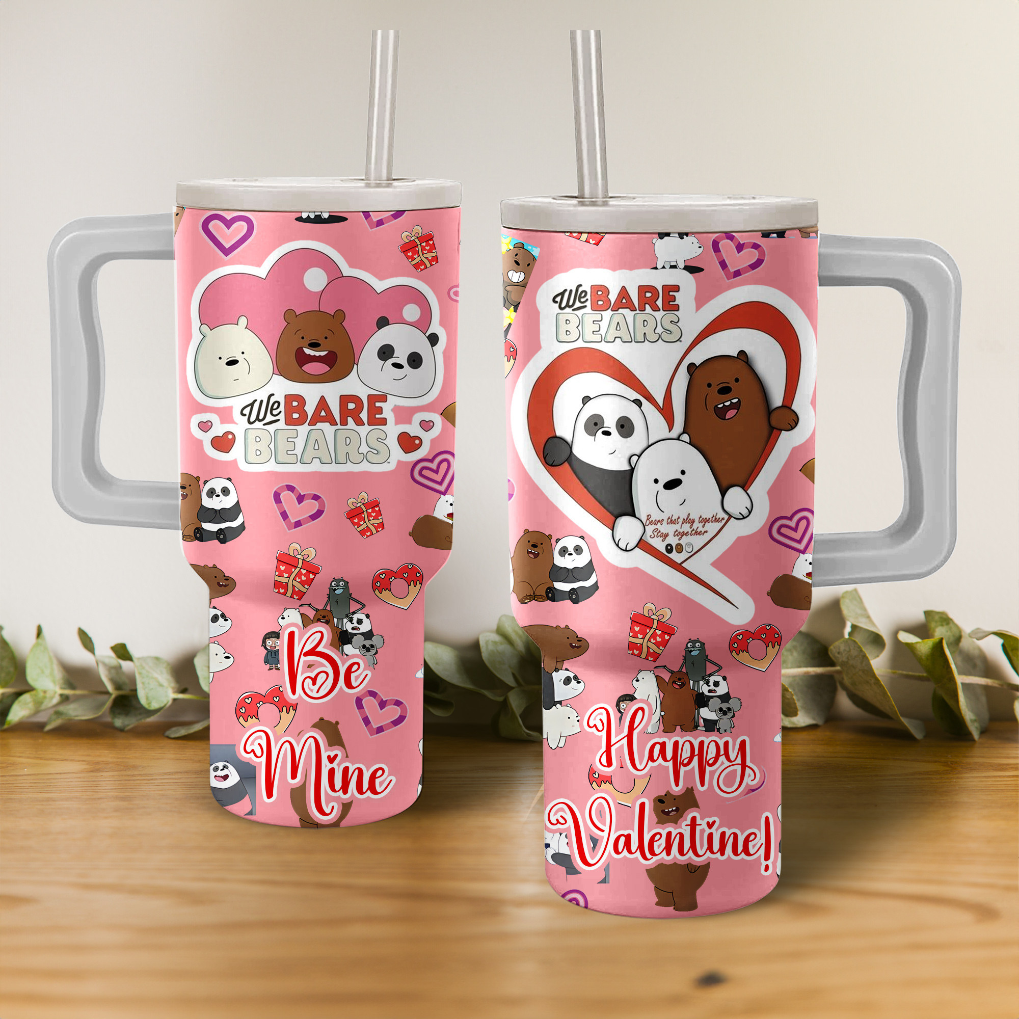 Valentine We Bare Bears Cartoon Custom Stanley Cup 40 oz 30 oz Tumbler With HandleTVC2301152