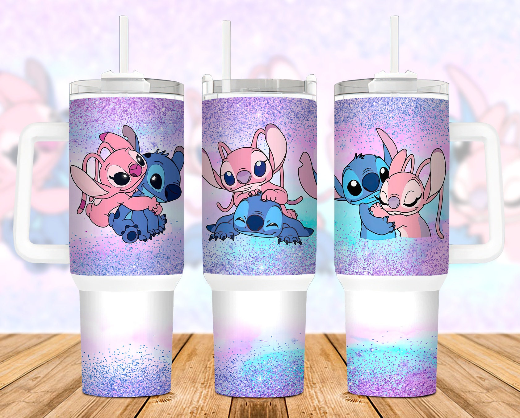 Valentines Stitch Disney Cartoon Custom Stanley Cup 40 oz 30 oz Tumbler With HandleTVC2301888