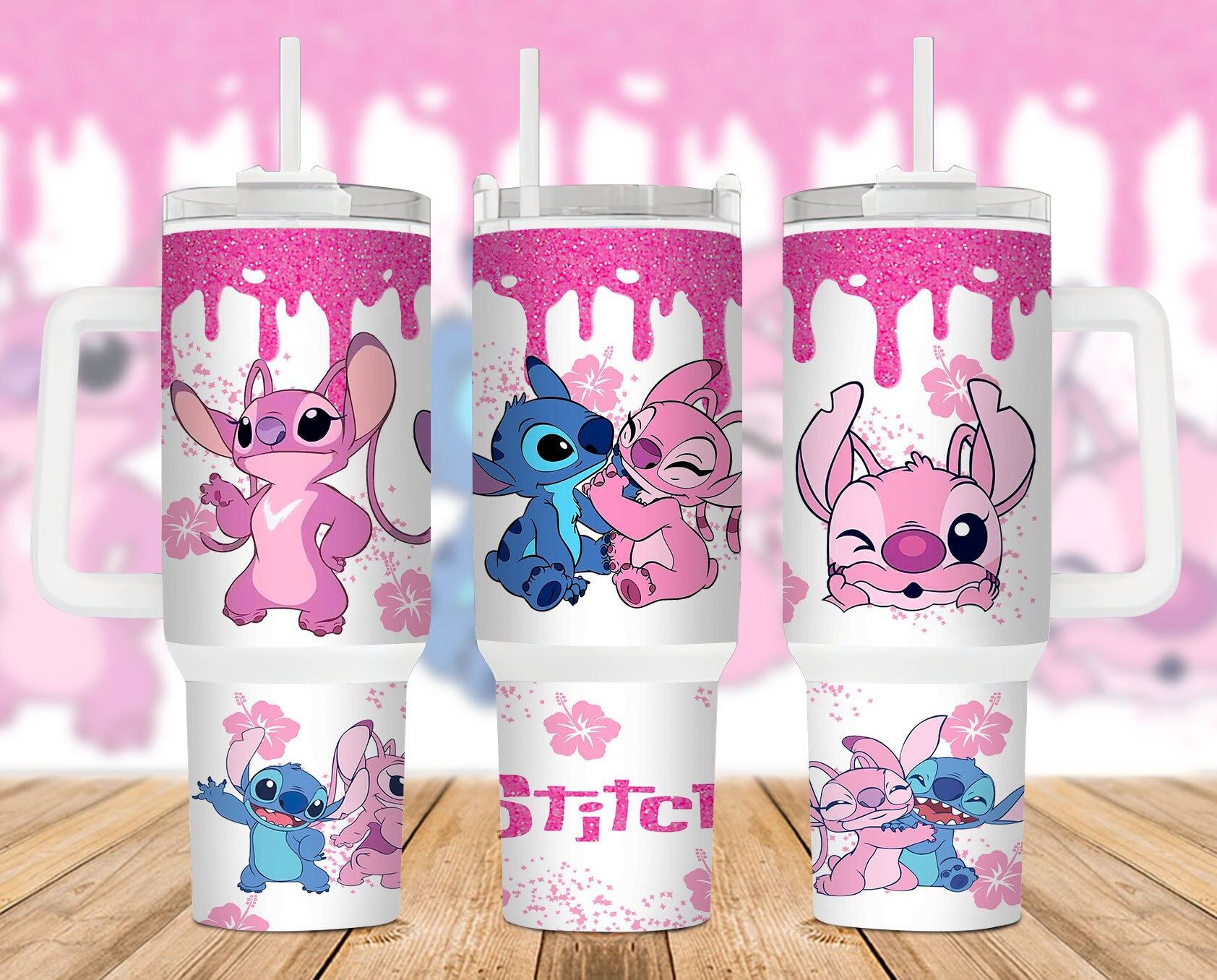 Valentines Stitch Disney Cartoon Custom Stanley Cup 40 oz 30 oz Tumbler With HandleTVC2301888