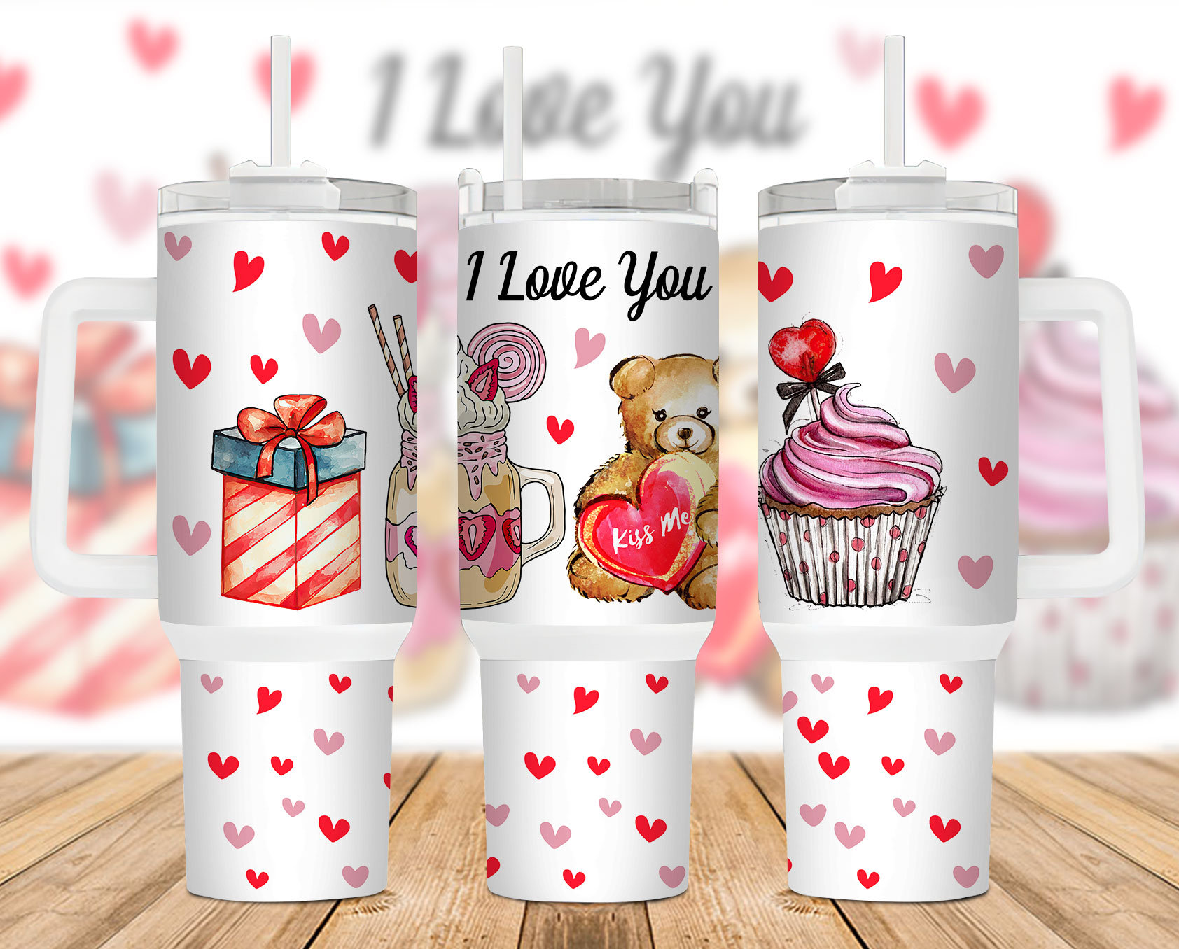 Valentines Teddy Bear Custom Stanley Cup 40 oz 30 oz Tumbler With HandleTVC2301887