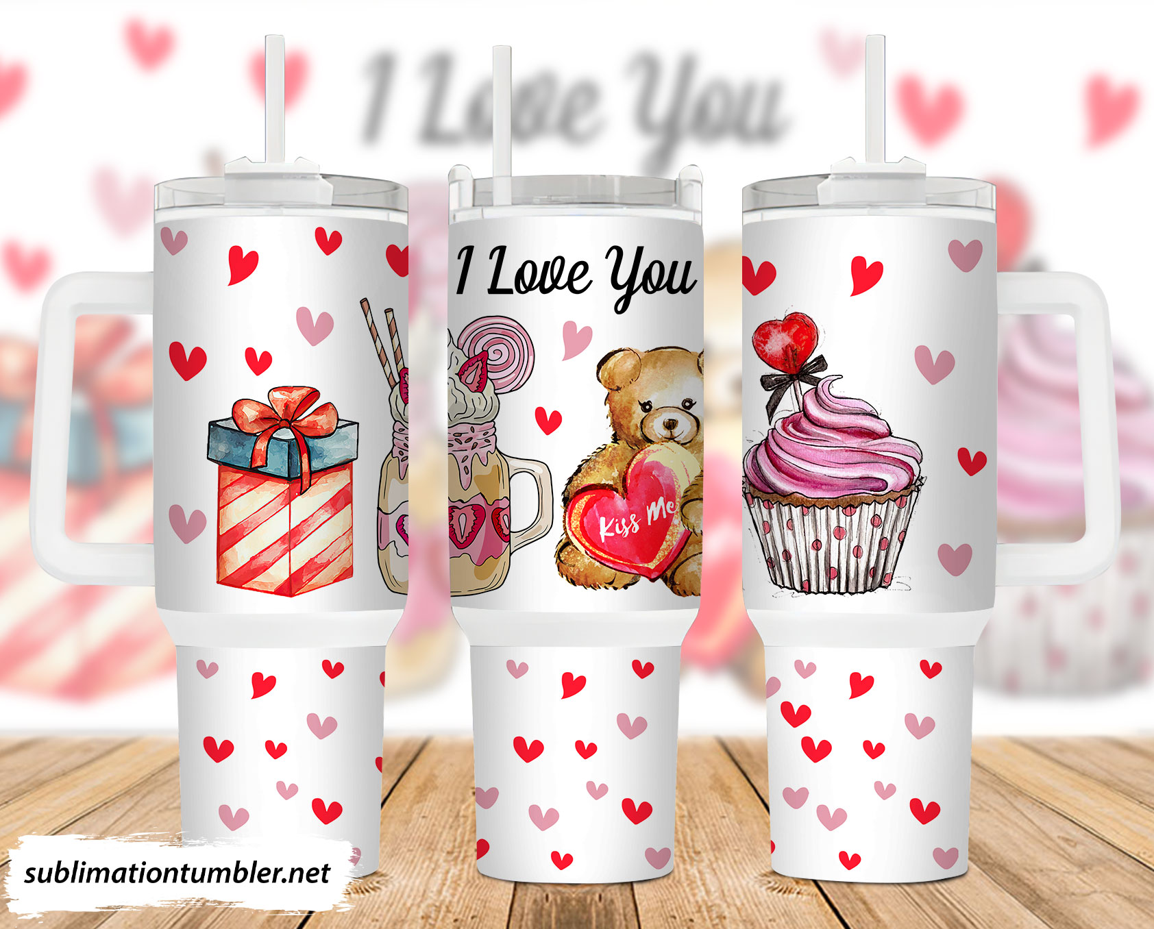 Valentines Teddy Bear Custom Stanley Cup 40 oz 30 oz Tumbler With HandleTVC2301903