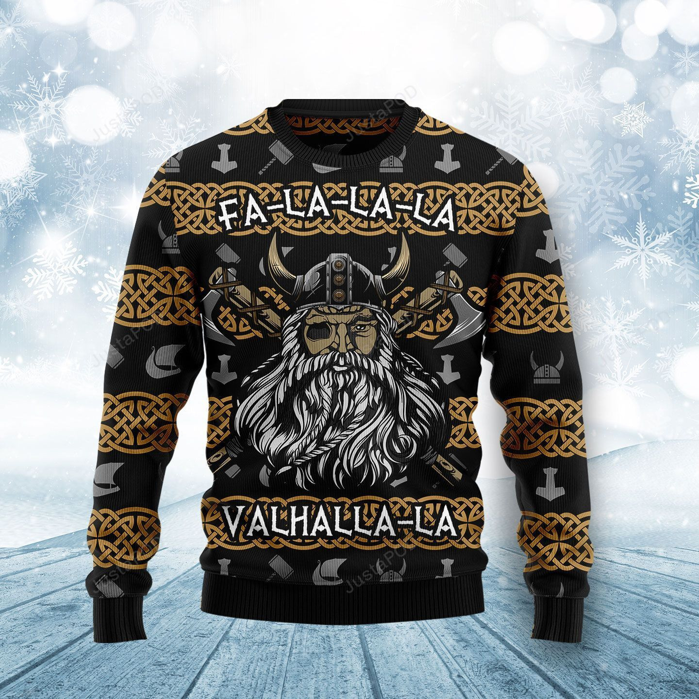 Valhalla La La La Ugly Christmas Sweater Adult 3D Funny Matching for family