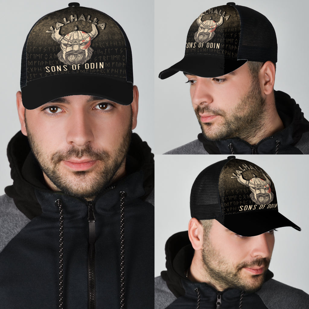 Valhalla - Sons - Of - Odin Mesh Back Cap Trucker Hats Custom Hats Gifts For Men & Women