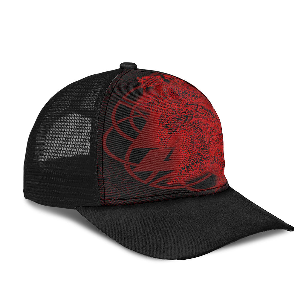 Valknut Raven Red Viking Homeset Mesh Back Cap Trucker Hats Custom Hats Gifts For Men & Women