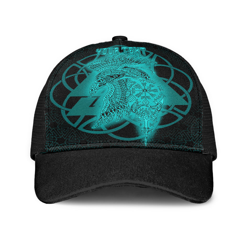 Valknut Raven Turquoise Viking Homeset Mesh Back Cap Trucker Hats Custom Hats Gifts For Men & Women