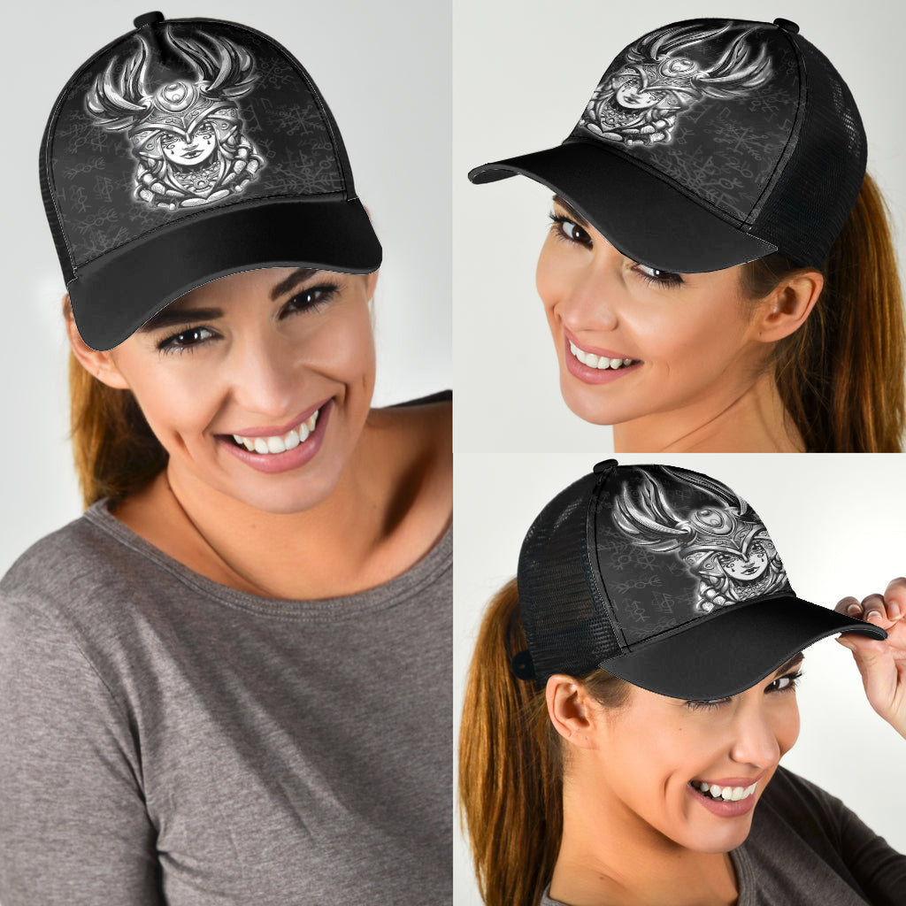 Valkyrie Viking Rune Pattern Mesh Back Cap Trucker Hats Custom Hats Gifts For Men & Women