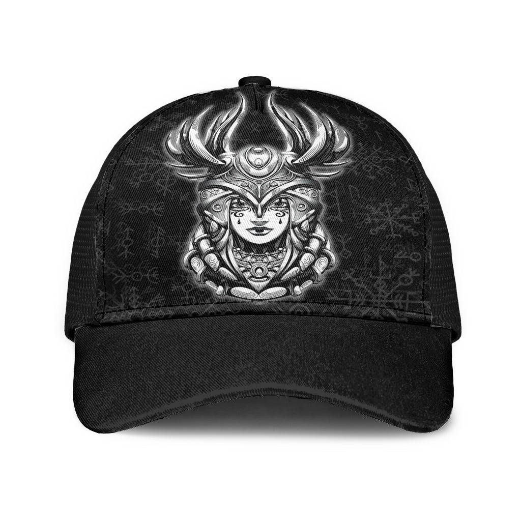 Valkyrie Viking Rune Pattern Mesh Back Cap Trucker Hats Custom Hats Gifts For Men & Women