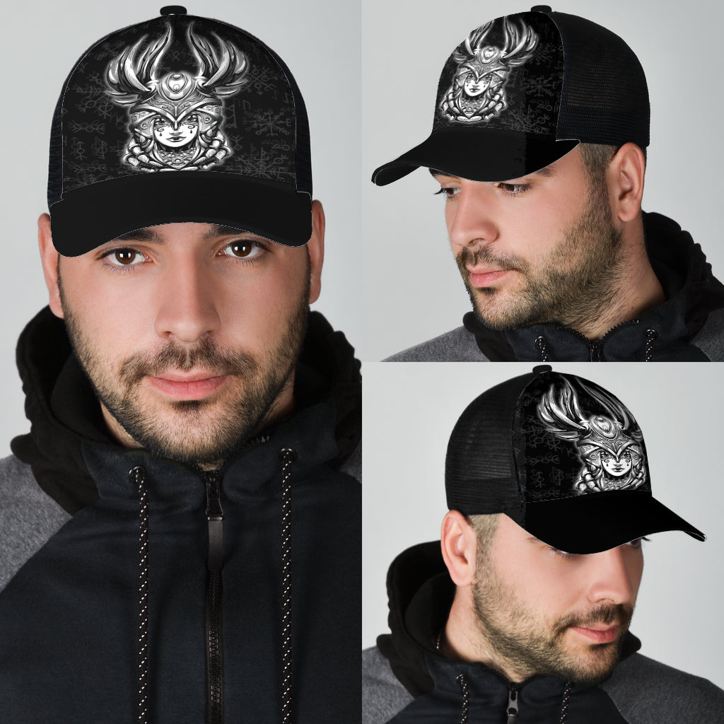 Valkyrie Viking Rune Pattern Mesh Back Cap Trucker Hats Custom Hats Gifts For Men & Women