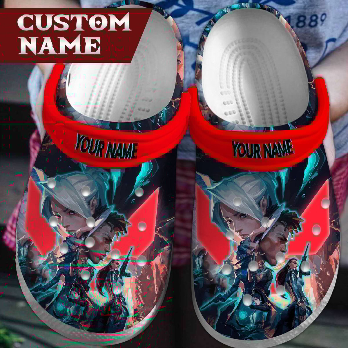 Valorant Game Premium Crocs Crocband Clogs Shoes Comfortable For Men Women and Kids