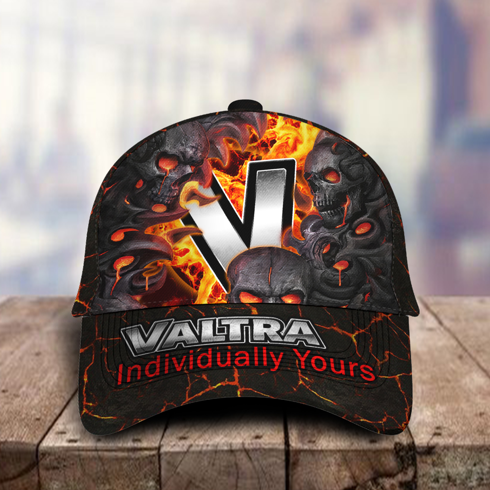 Valtra 3D Classic Cap Skull Fire Car Motor Brand Hats Trucker Hats Custom Hats Gifts For Men & Women