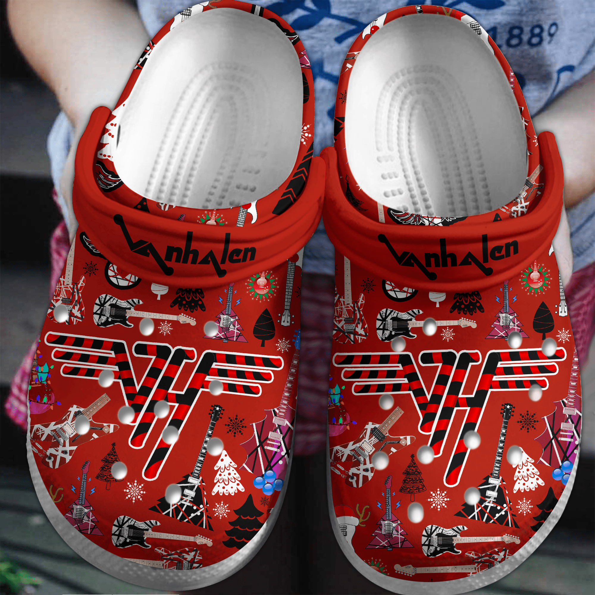 Van Halen Christmas Music Crocs Crocband Clogs Shoes Comfortable For Men Women and Kids