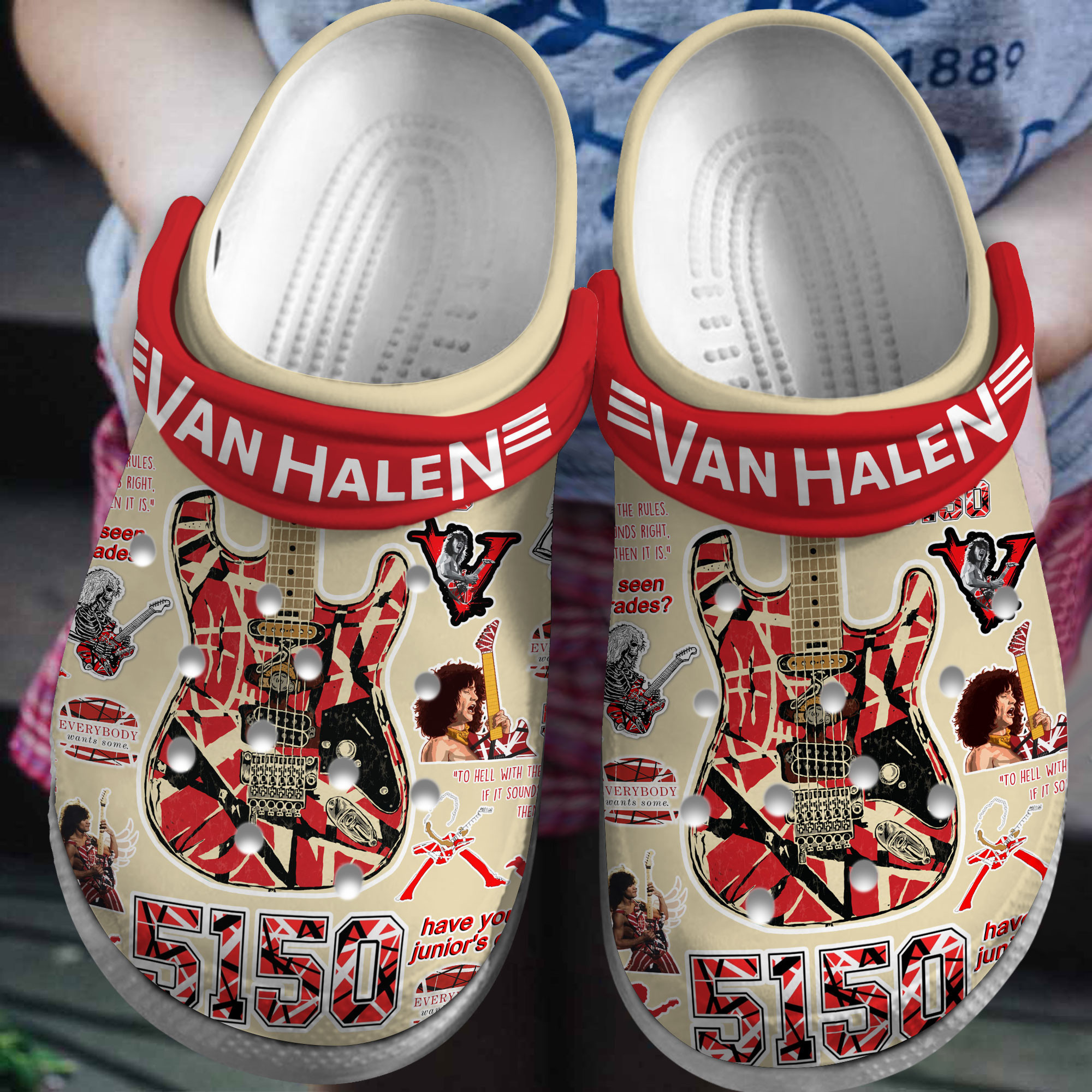 Van Halen Music Crocs Crocband Clogs Shoes Comfortable For Men Women and Kids
