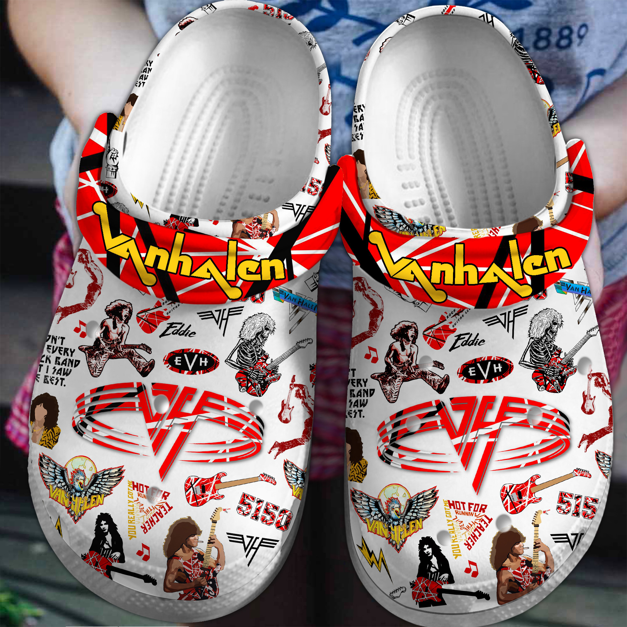 Van Halen Music Crocs Crocband Clogs Shoes Comfortable For Men Women and Kids