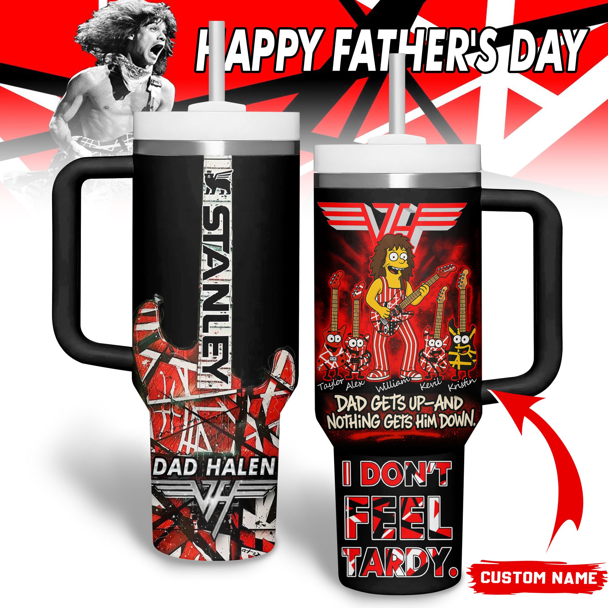 Van Halen Music Custom Stanley Cup 40 oz 30 oz Tumbler With HandleTVC2301178