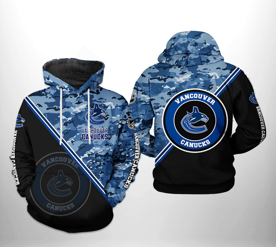 Vancouver Canucks NHL Camo Team 3D All Over Print Hoodie, Zip Hoodie