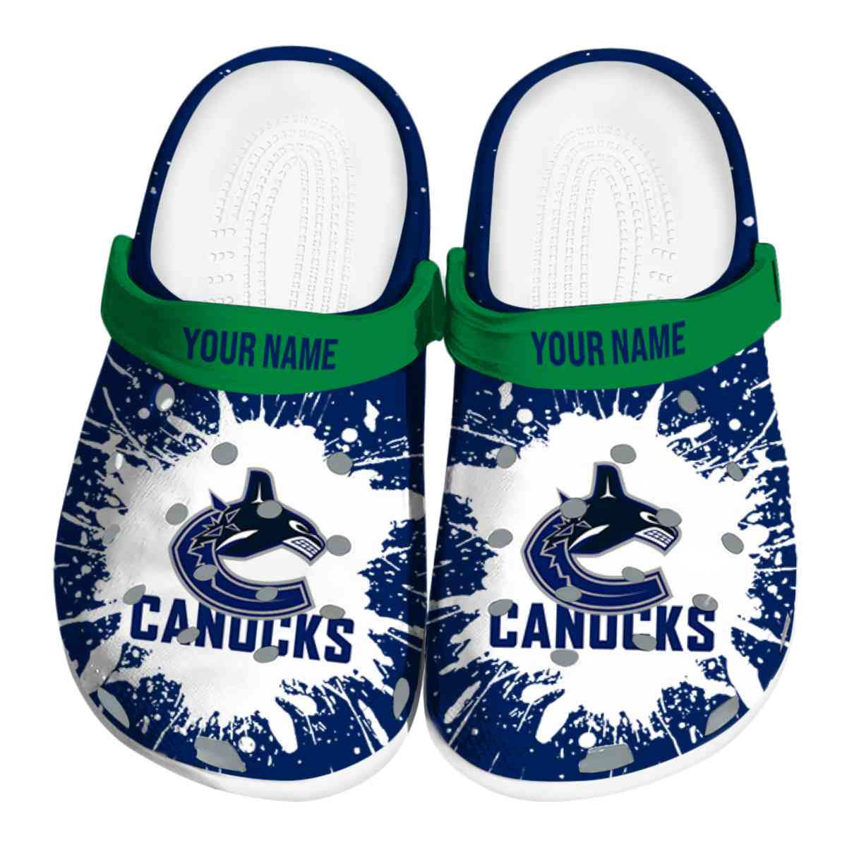 Vancouver Canucks NHL Sport Crocs Crocband Clogs Shoes Comfortable For Men Women and Kids