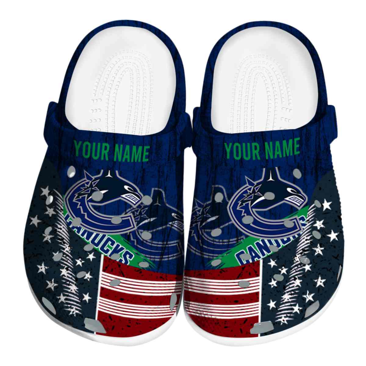 Vancouver Canucks NHL Sport Crocs Crocband Clogs Shoes Comfortable For Men Women and Kids