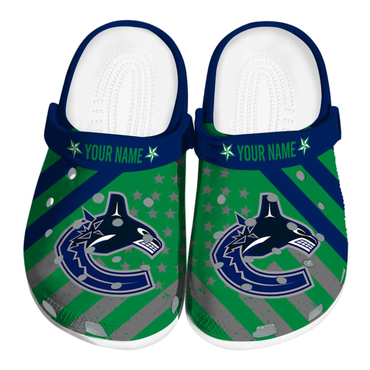 Vancouver Canucks NHL Sport Crocs Crocband Clogs Shoes Comfortable For Men Women and Kids
