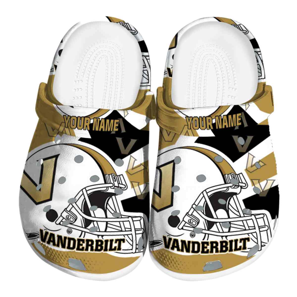 Vanderbilt Commodores NCAA Sport Crocs Crocband Clogs Shoes Comfortable For Men Women and Kids