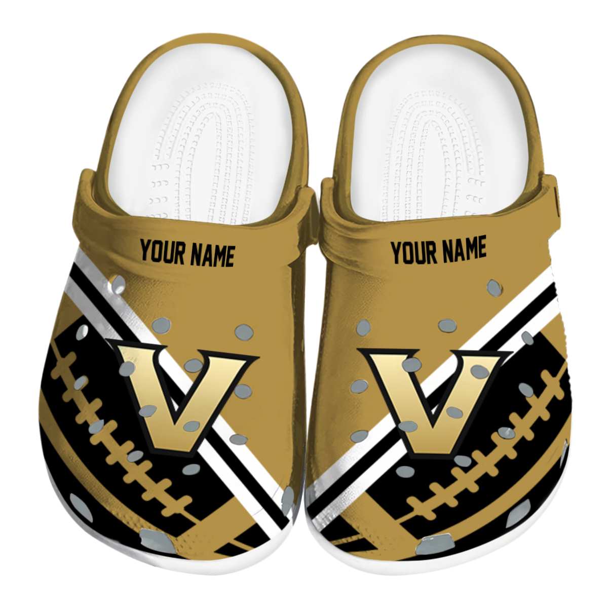 Vanderbilt Commodores NCAA Sport Crocs Crocband Clogs Shoes Comfortable For Men Women and Kids