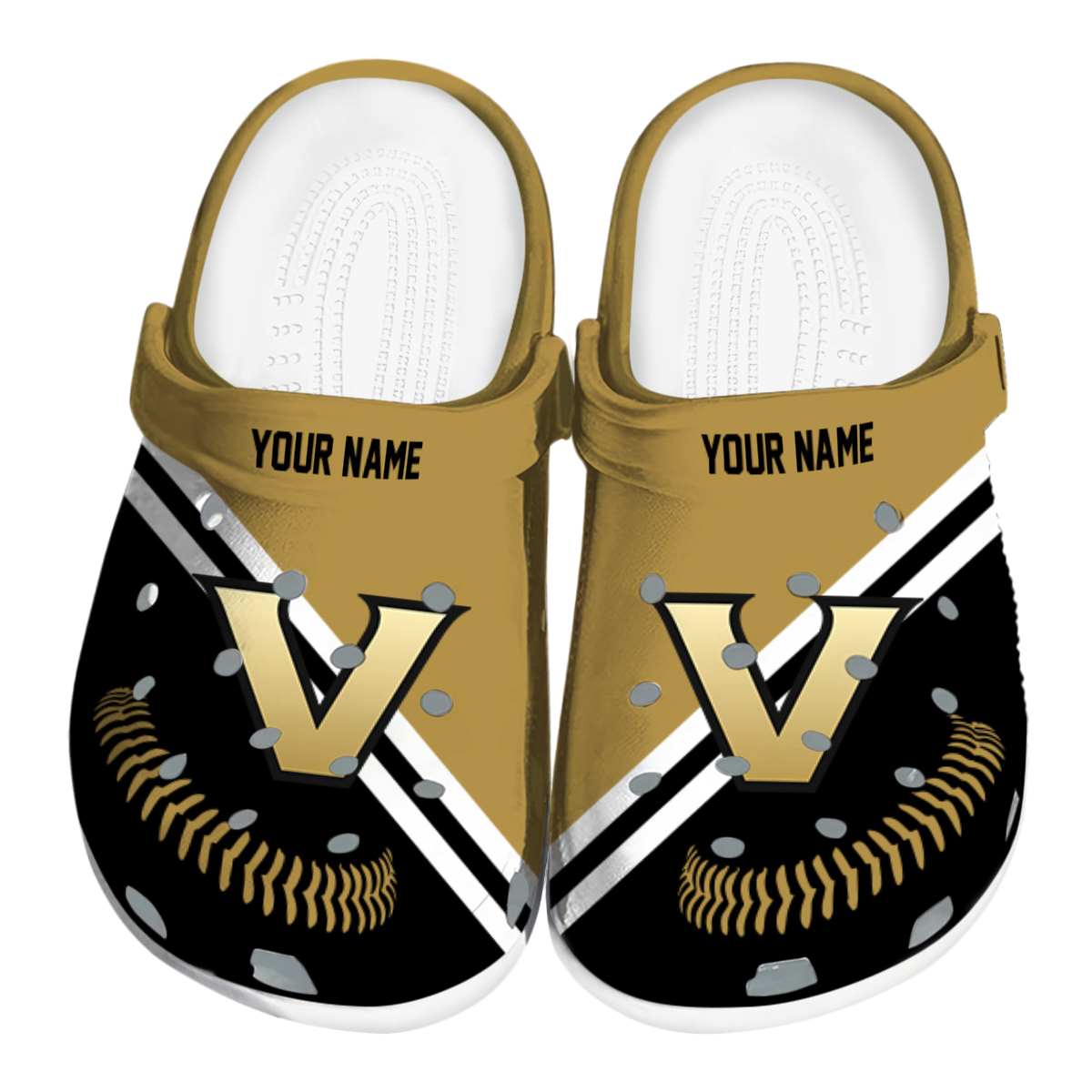 Vanderbilt Commodores NCAA Sport Crocs Crocband Clogs Shoes Comfortable For Men Women and Kids