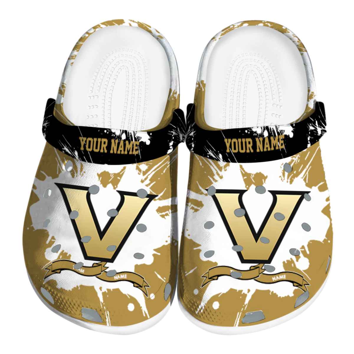 Vanderbilt Commodores NCAA Sport Crocs Crocband Clogs Shoes Comfortable For Men Women and Kids