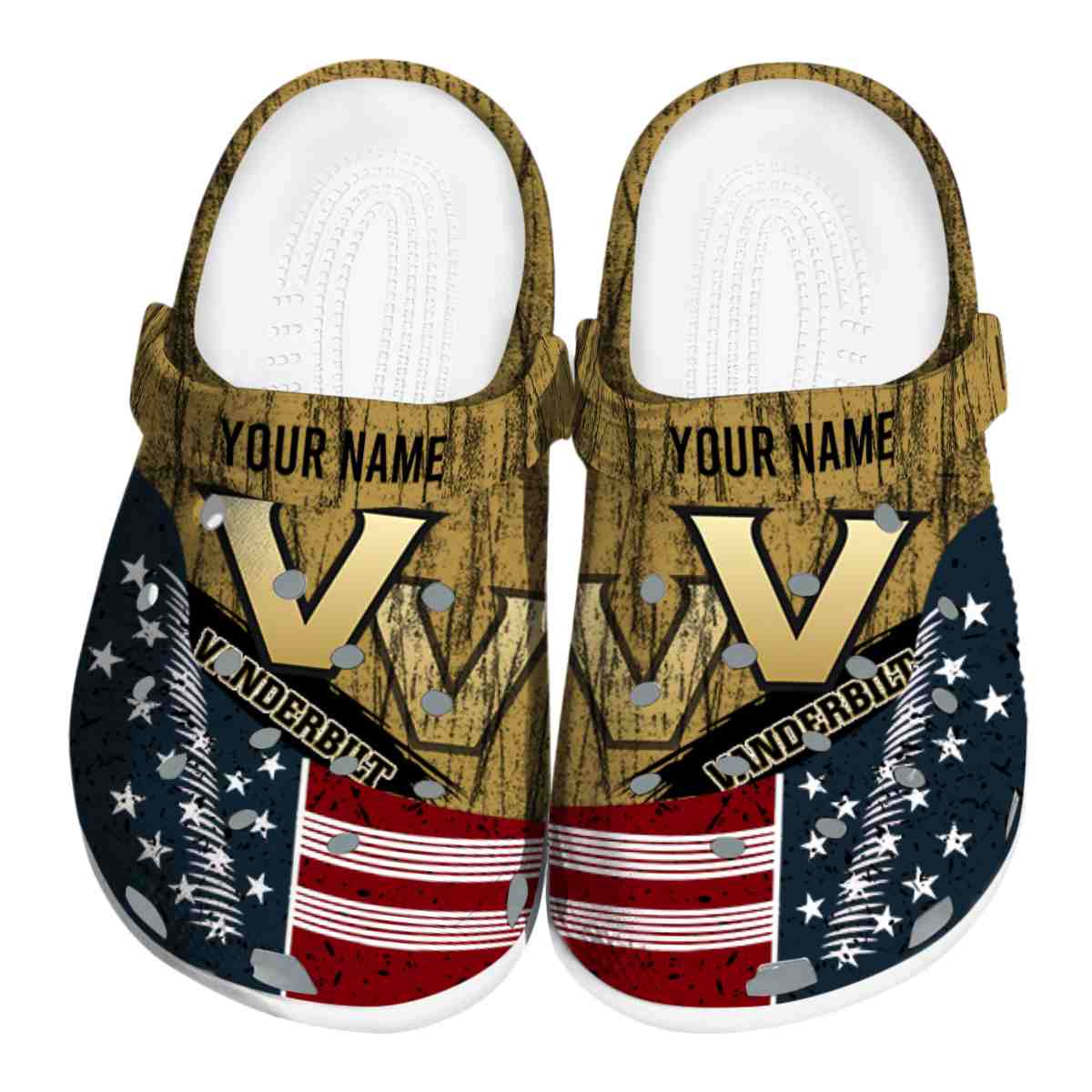 Vanderbilt Commodores NCAA Sport Crocs Crocband Clogs Shoes Comfortable For Men Women and Kids