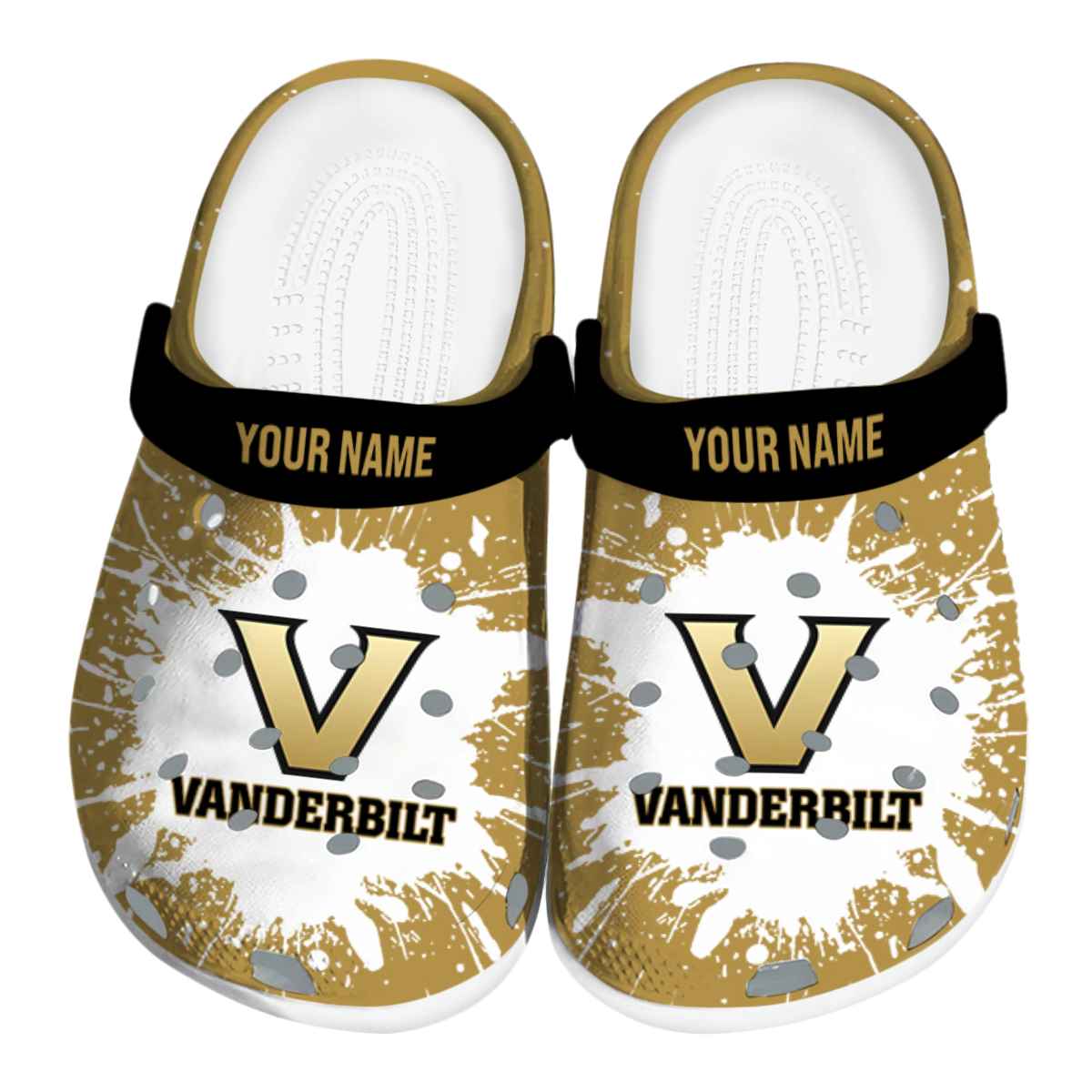 Vanderbilt Commodores NCAA Sport Crocs Crocband Clogs Shoes Comfortable For Men Women and Kids