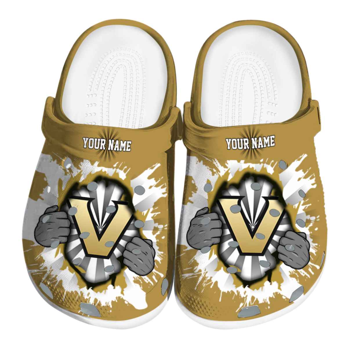 Vanderbilt Commodores NCAA Sport Crocs Crocband Clogs Shoes Comfortable For Men Women and Kids