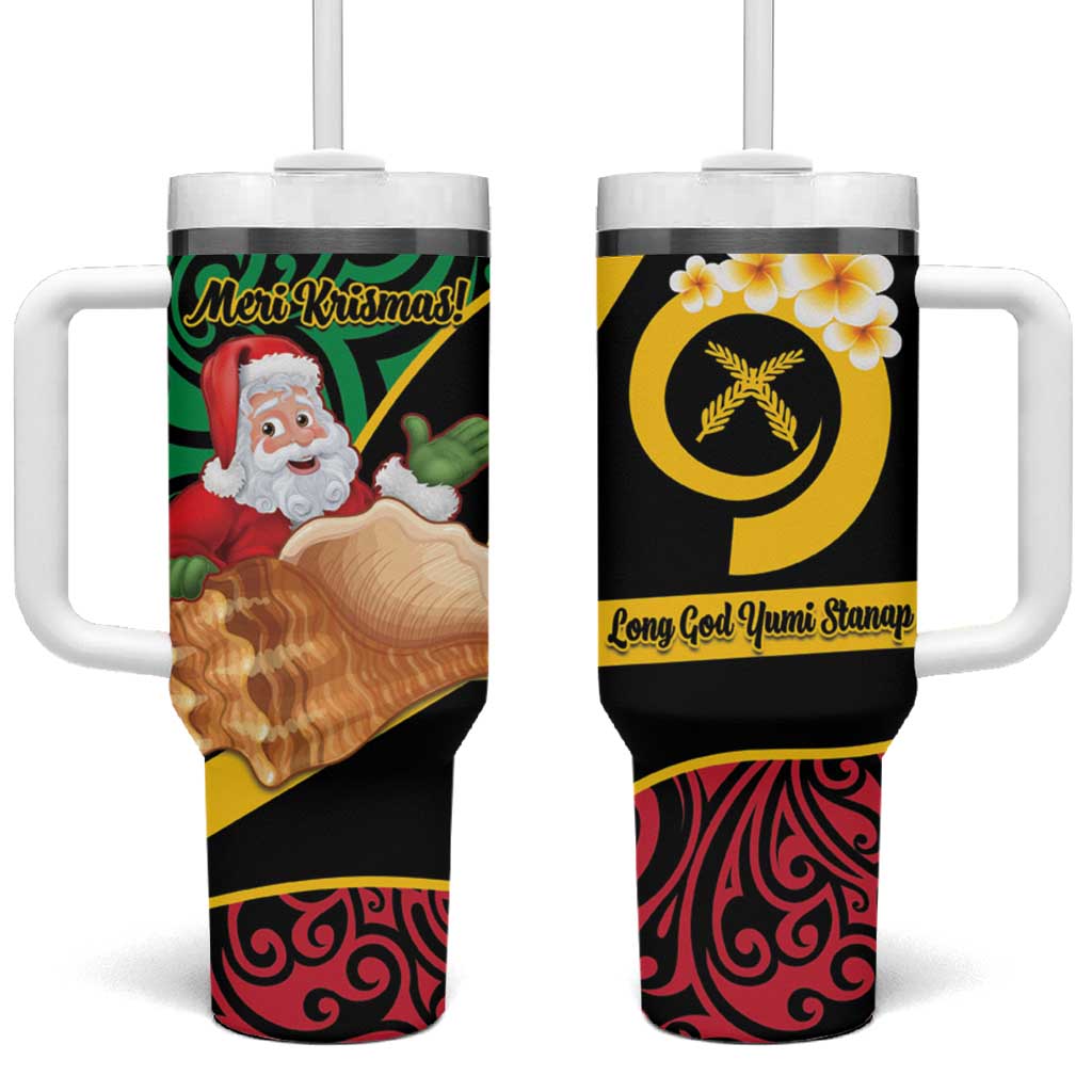 Vanuatu Christmas Vanuatuan Conch Shell Meri Krismas! Custom Stanley Cup 40 oz 30 oz Tumbler With HandleTVC2301374