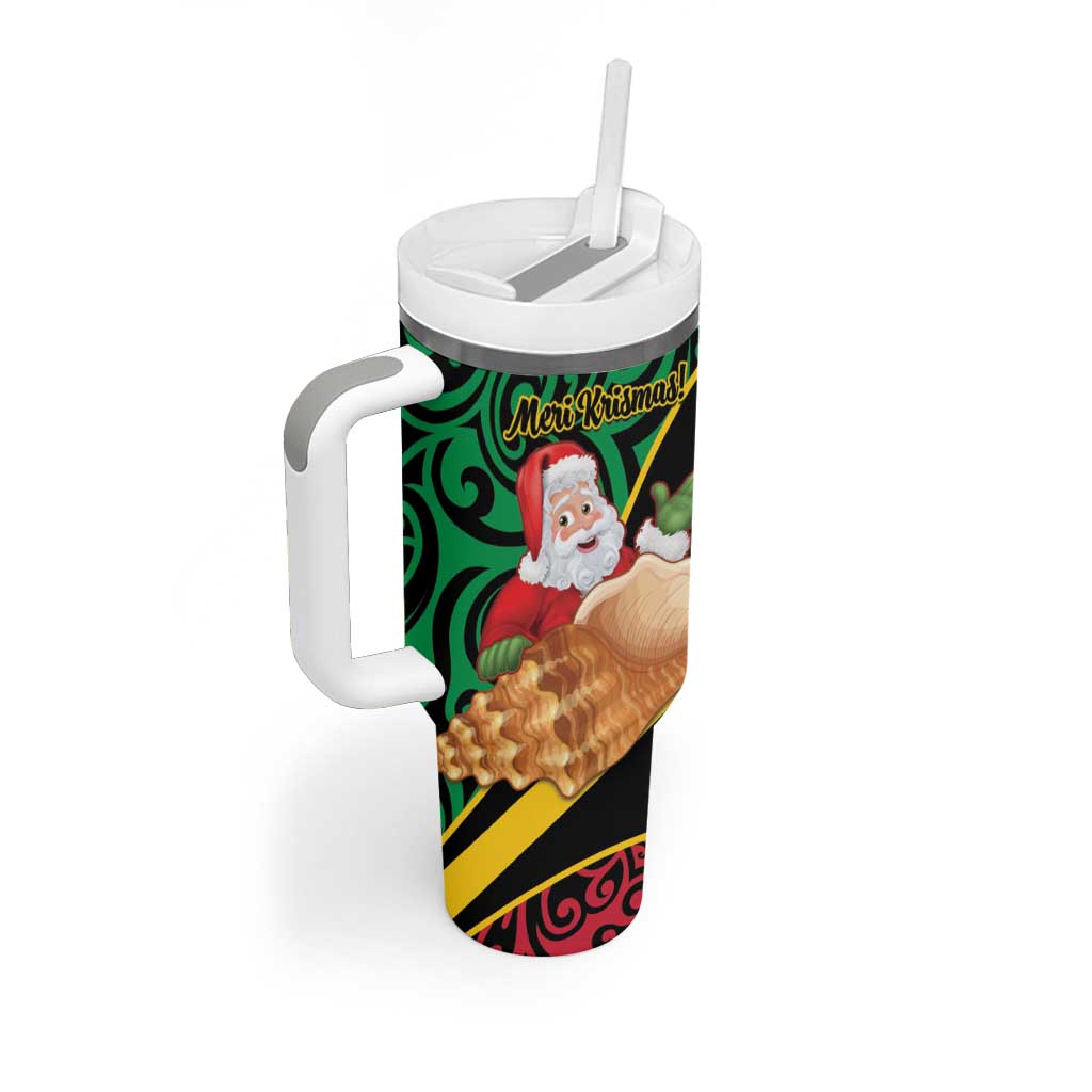 Vanuatu Christmas Vanuatuan Conch Shell Meri Krismas! Custom Stanley Cup 40 oz 30 oz Tumbler With HandleTVC2301374 - Image 2