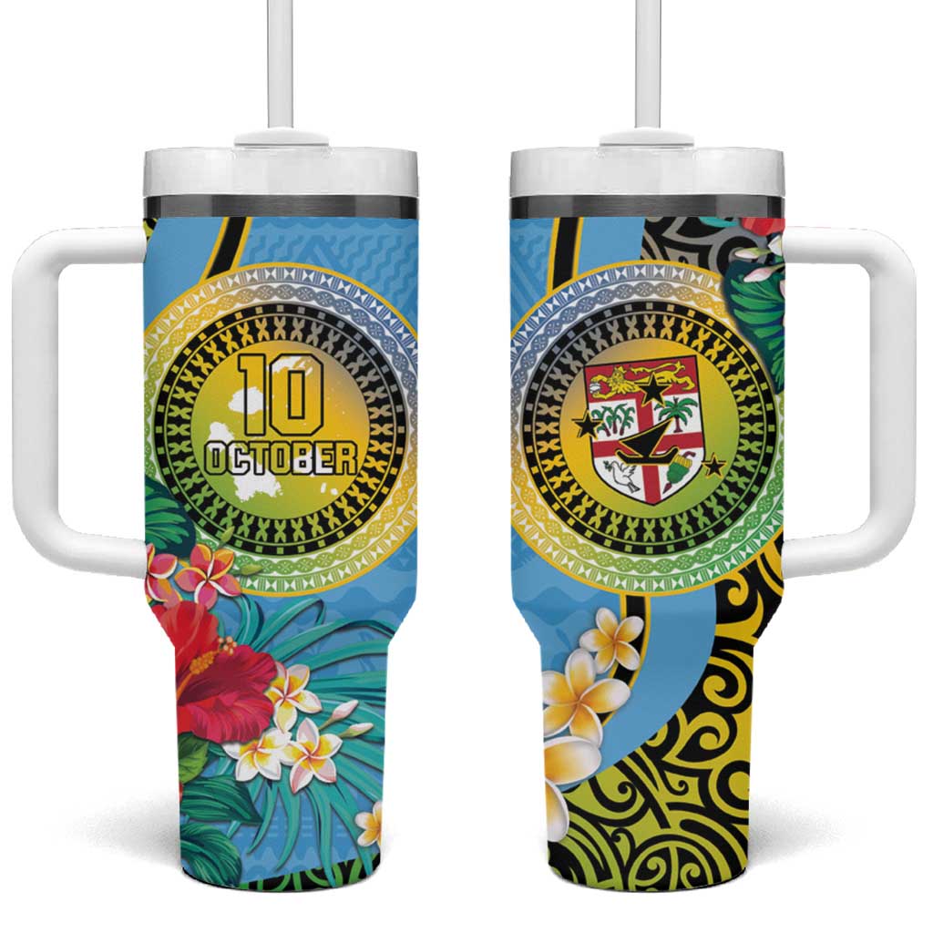 Vanuatu Malampa Fiji Day Happy 10 October With Maps Tropical Flowers Custom Stanley Cup 40 oz 30 oz Tumbler With HandleTVC2301360
