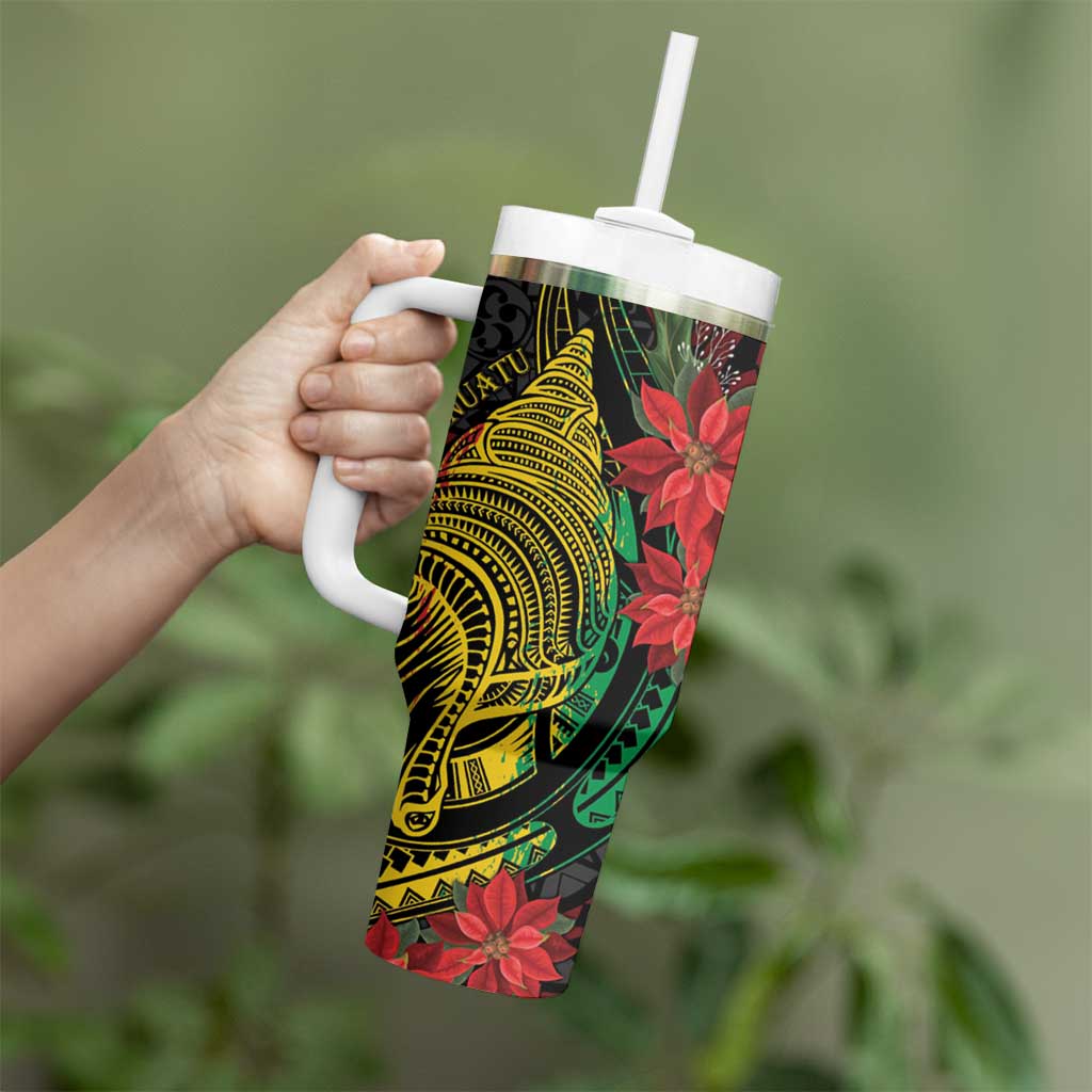 Vanuatu Meri Krismas Conch Shell Tribal Art Custom Stanley Cup 40 oz 30 oz Tumbler With HandleTVC2301375 - Image 3